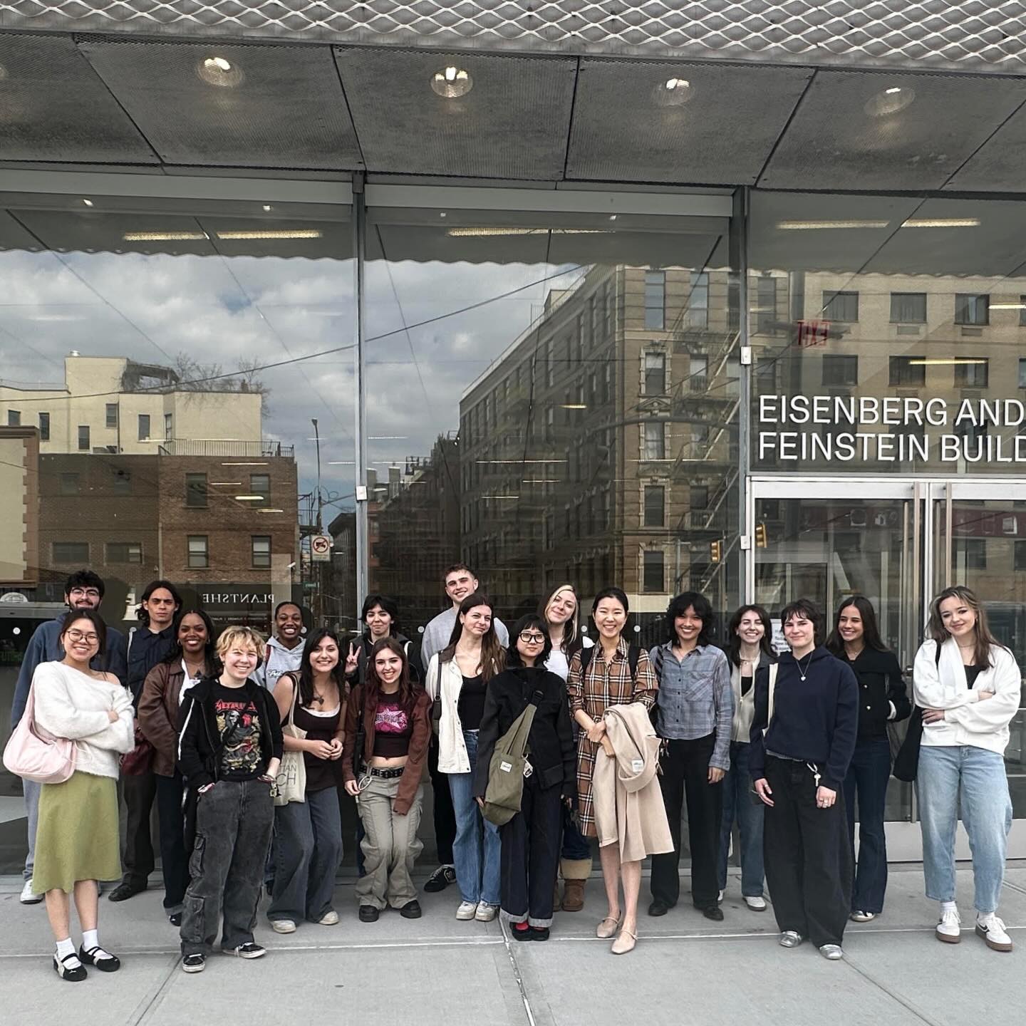 Professor Eana Kim and students from “Art Since the Sixties”visited the New Museum during its reopening week to experience the newly renovated building and the exhibition “New Humans: Memories of the Future.” The visit extended classroom discussions on curatorial practice, art and technology, and posthumanist discourse, with a focus on how contemporary exhibitions frame evolving definitions of the human.