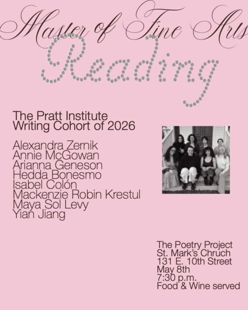 Tomorrow evening, join us at @poetry_project at 7:30pm for thesis readings by our MFA In Writing class of ‘26! 💜

RSVP link in bio 🔗