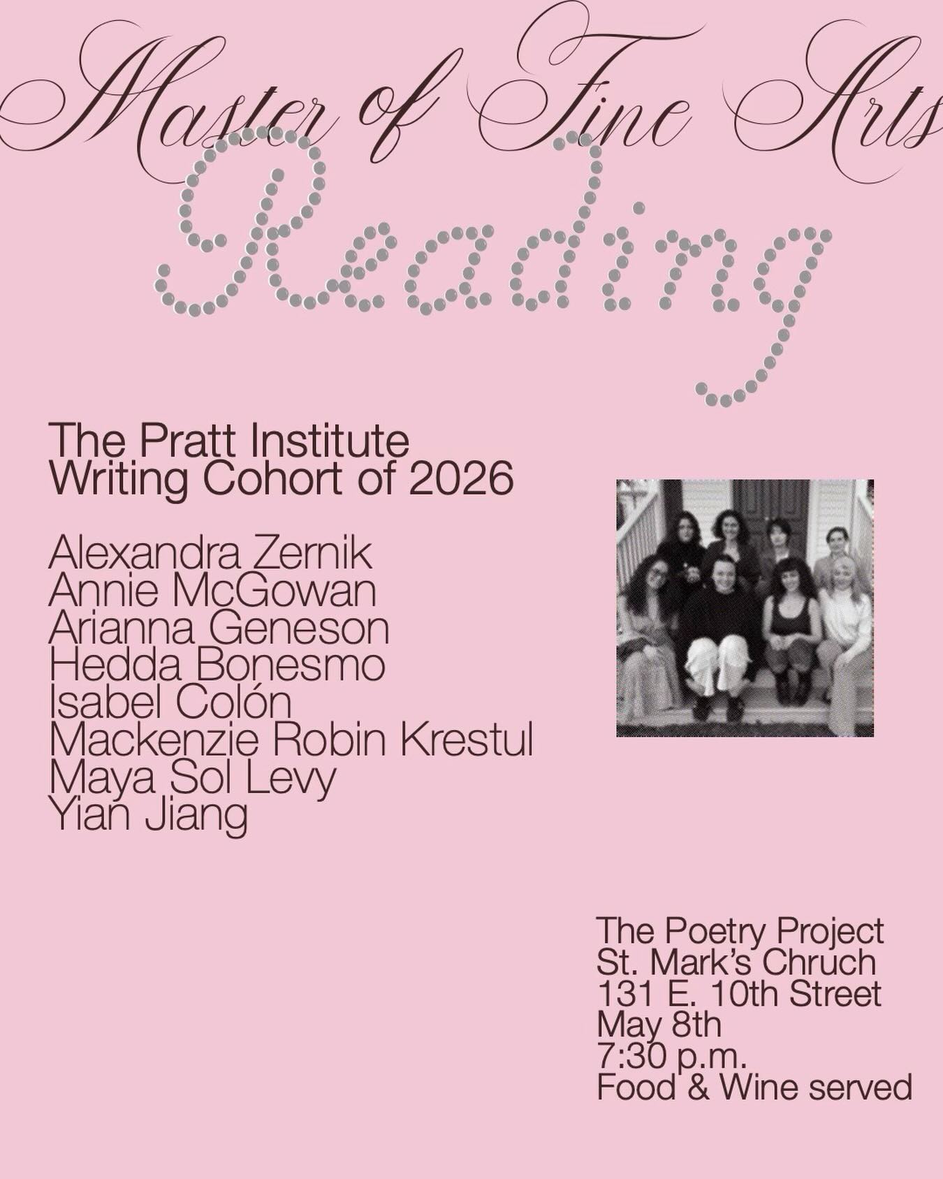 Tomorrow evening, join us at @poetry_project at 7:30pm for thesis readings by our MFA In Writing class of ‘26! 💜

RSVP link in bio 🔗