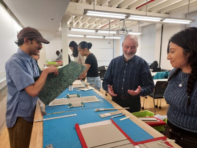 Students in INFO 634 Conservation Lab with Prof. Slava Polishchuk finished up their custom enclosures for rare books.  Sometimes, it is nice to get off a screen!