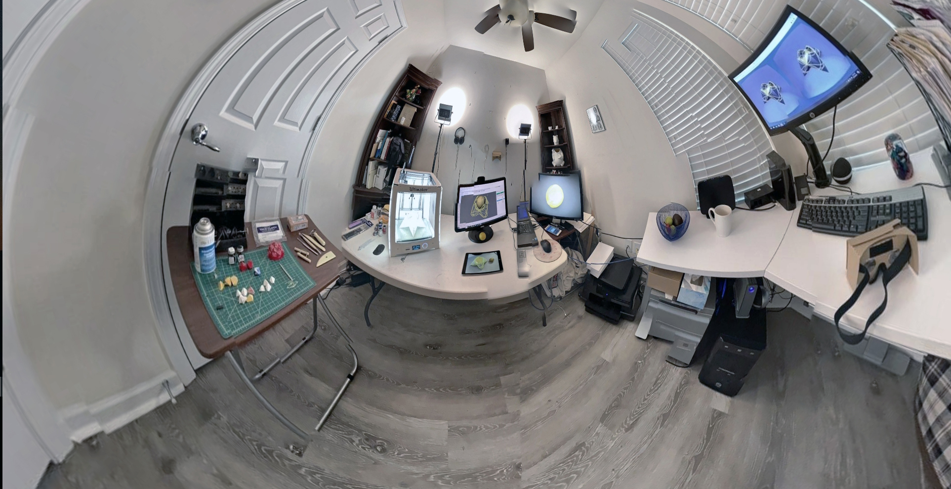 Fisheye view of an office
