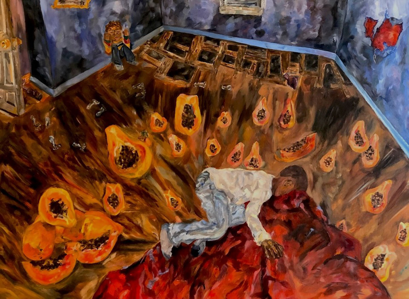 Brianna Blue’s painting “The System” which was included in the ‘Scholastic Art & Writing Awards: New York City Regional Exhibition’ at the Metropolitan Museum of Art