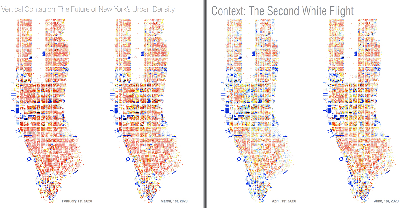 Visualizations from “Vertical Contagion, The Future of New York’s Urban Density” by Chris Brown, BArch ’21