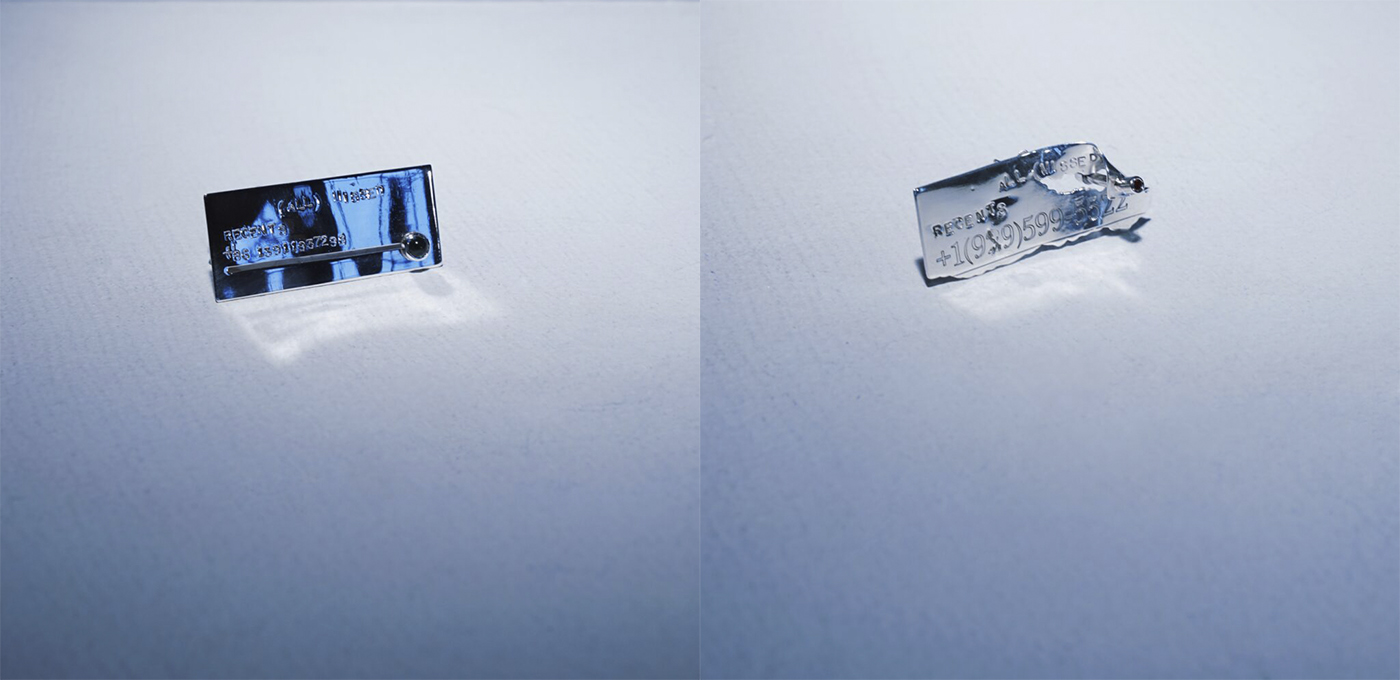Work by Xiaoqing Rong, BFA Fine Arts (Jewelry) ’21, from the collection “Rebuilding the Verification of Existence”