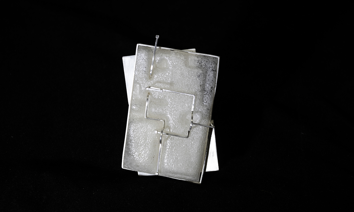 Brooch by Xiaoqing Rong, BFA Jewelry ’21, made with recycled materials
