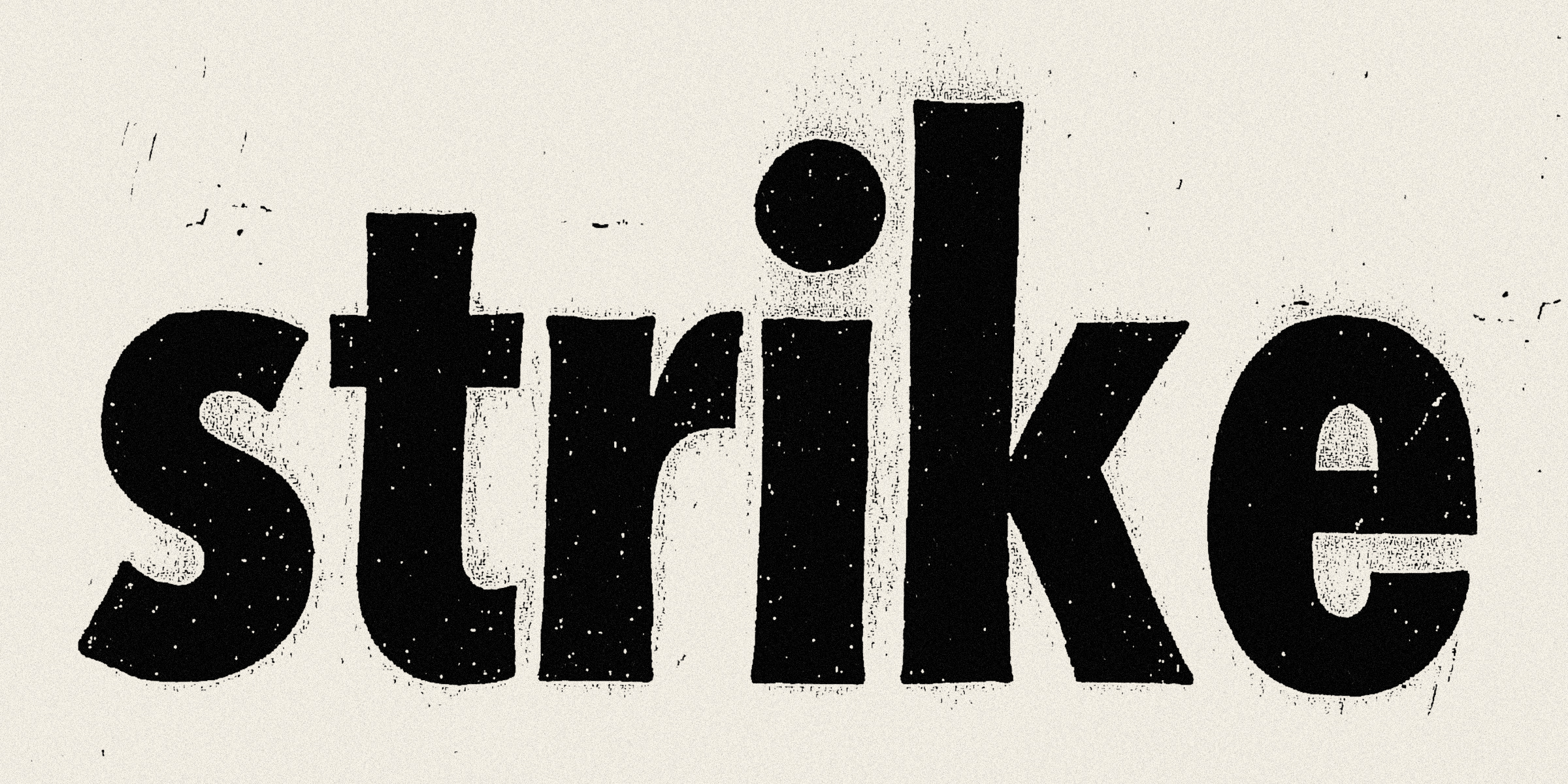 Headline text reading Strike