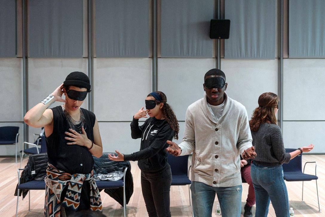 Shaun Leonardo’s Testimony #2: Experiences of Stereotyping/Silencing, a workshop and performance at the Whitney Museum, for Whitney Teens: Youth Summit, 2018. Photo by Filip Wolak