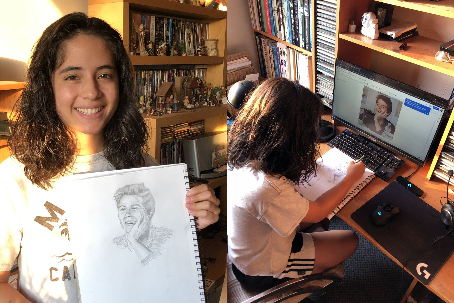 Adriana Gambini working on an illustration for PreCollege