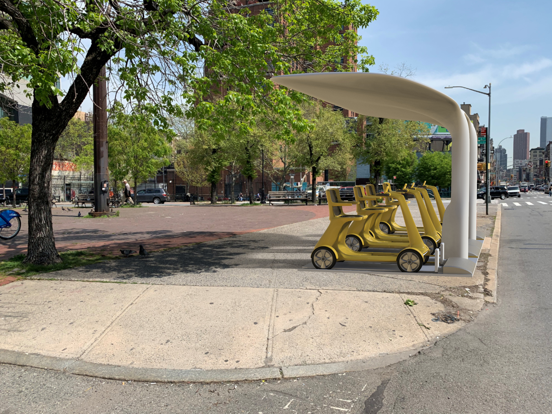 Rendering of a Scooter Share Prototype