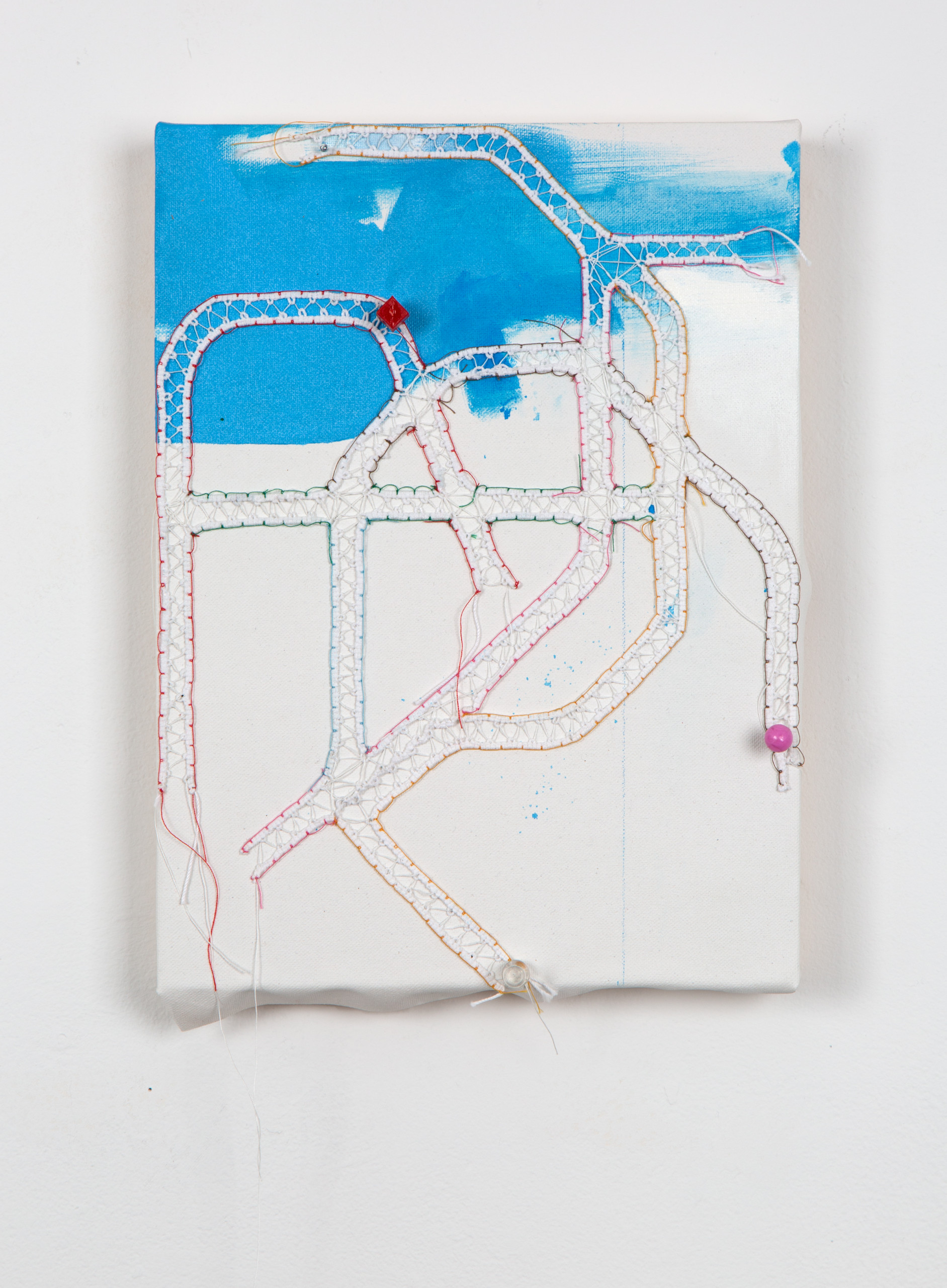 Map of a section of subway made of knotted thread