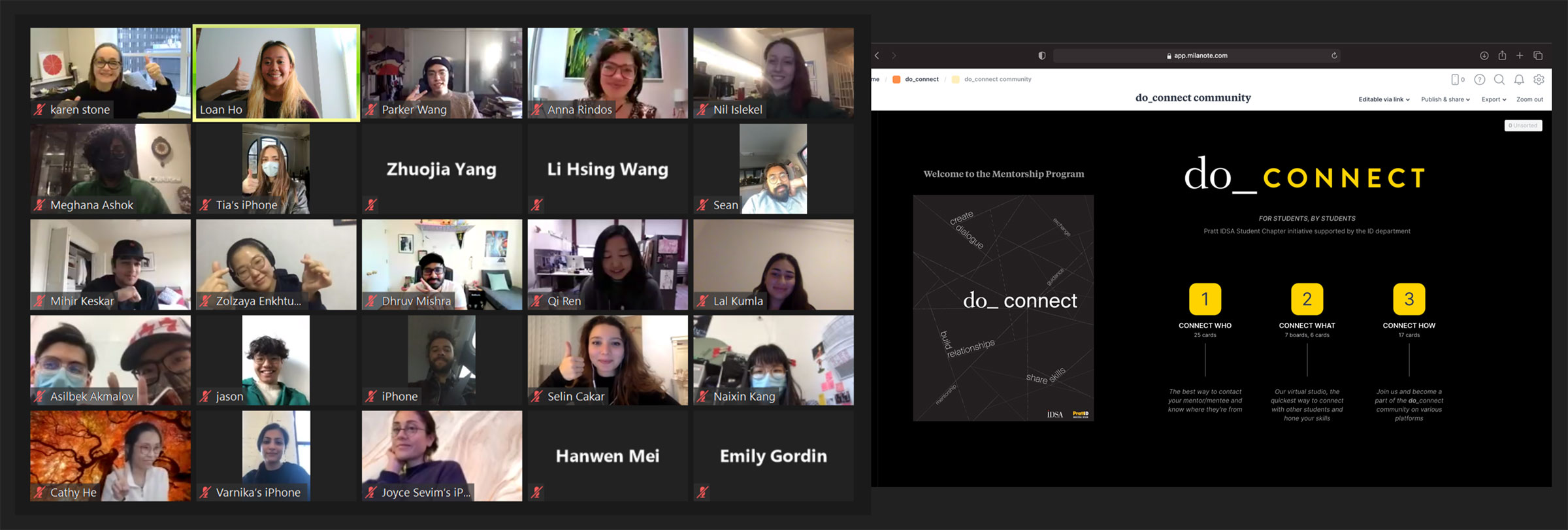 The do_connect students meeting virtually