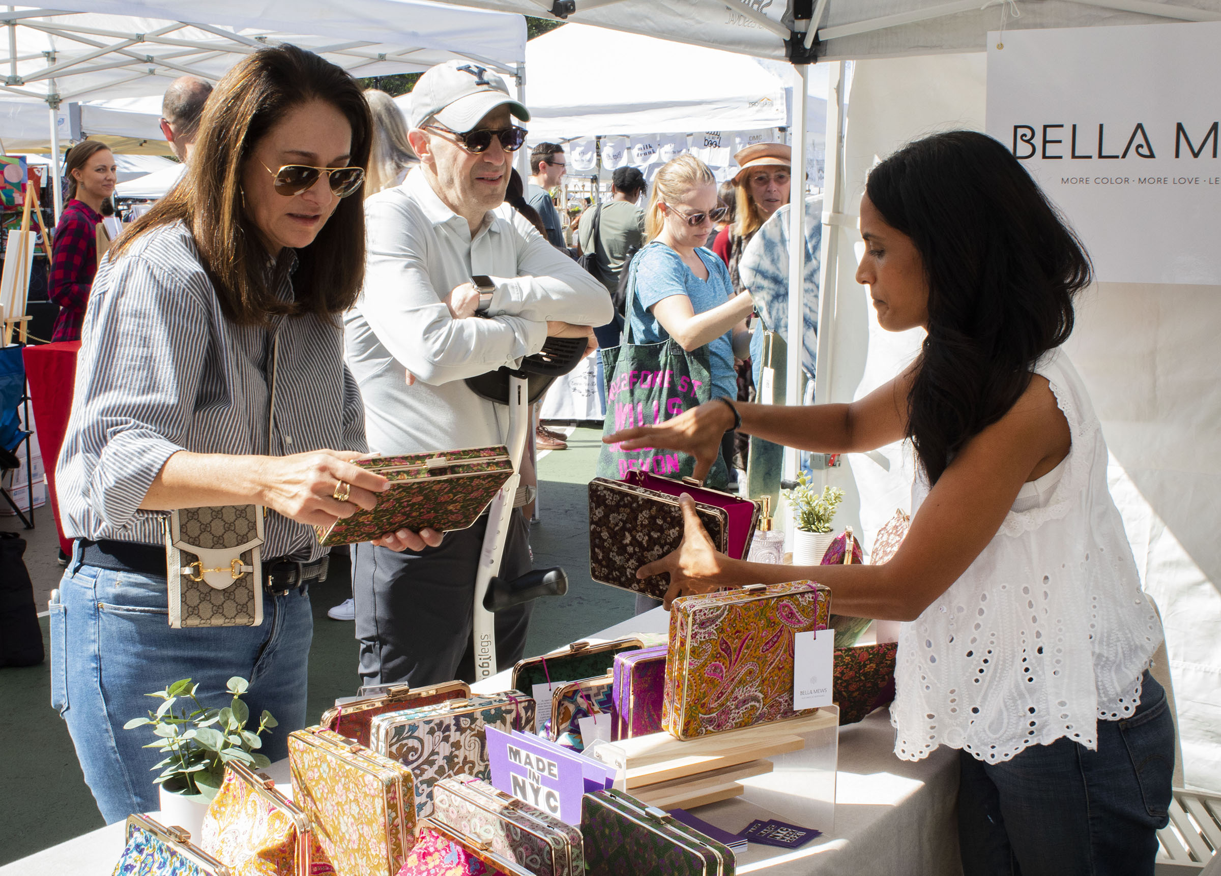 Made in NYC member Jigisha Patel of Bella Mews at the Grand Bazaar for Made in NYC Week (courtesy Made in NYC/Arleth Pando)
