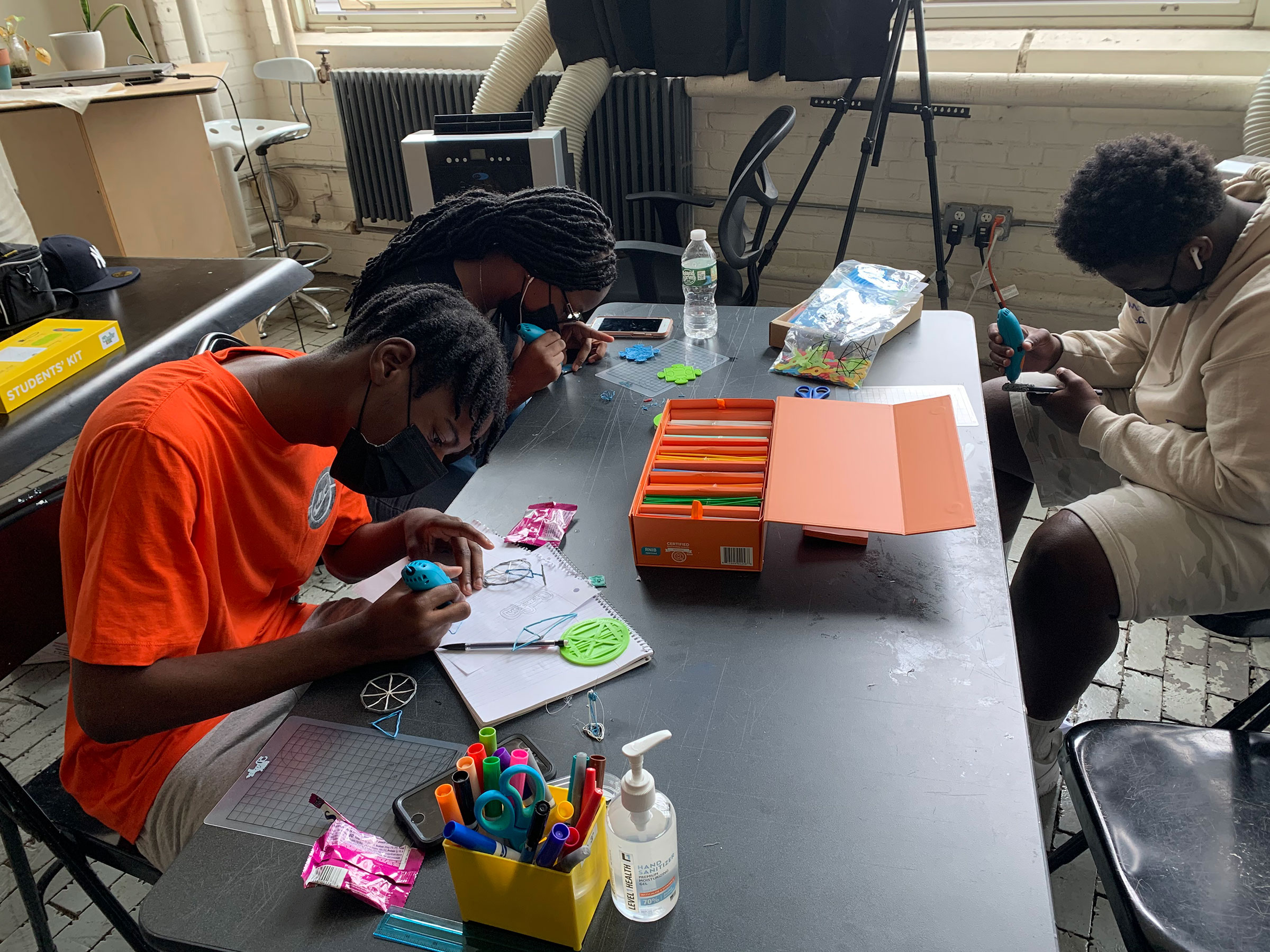 The high school students working on their projects at CRR