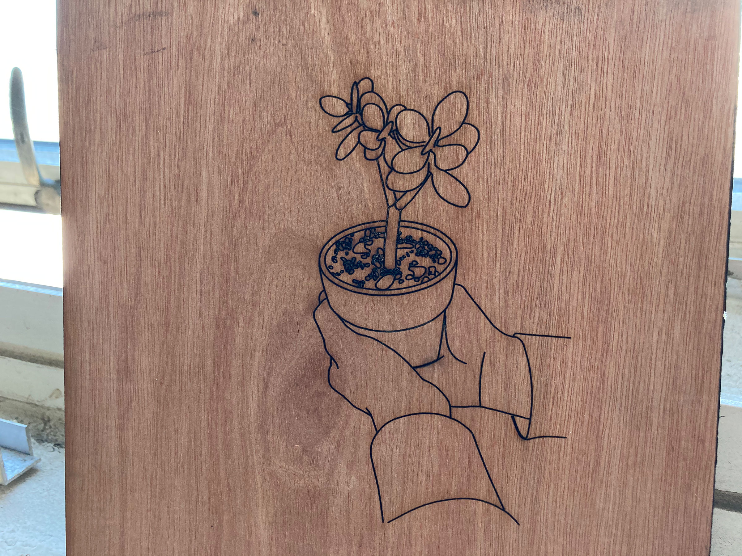Example of one of the panels made by the high school students for the pavilion