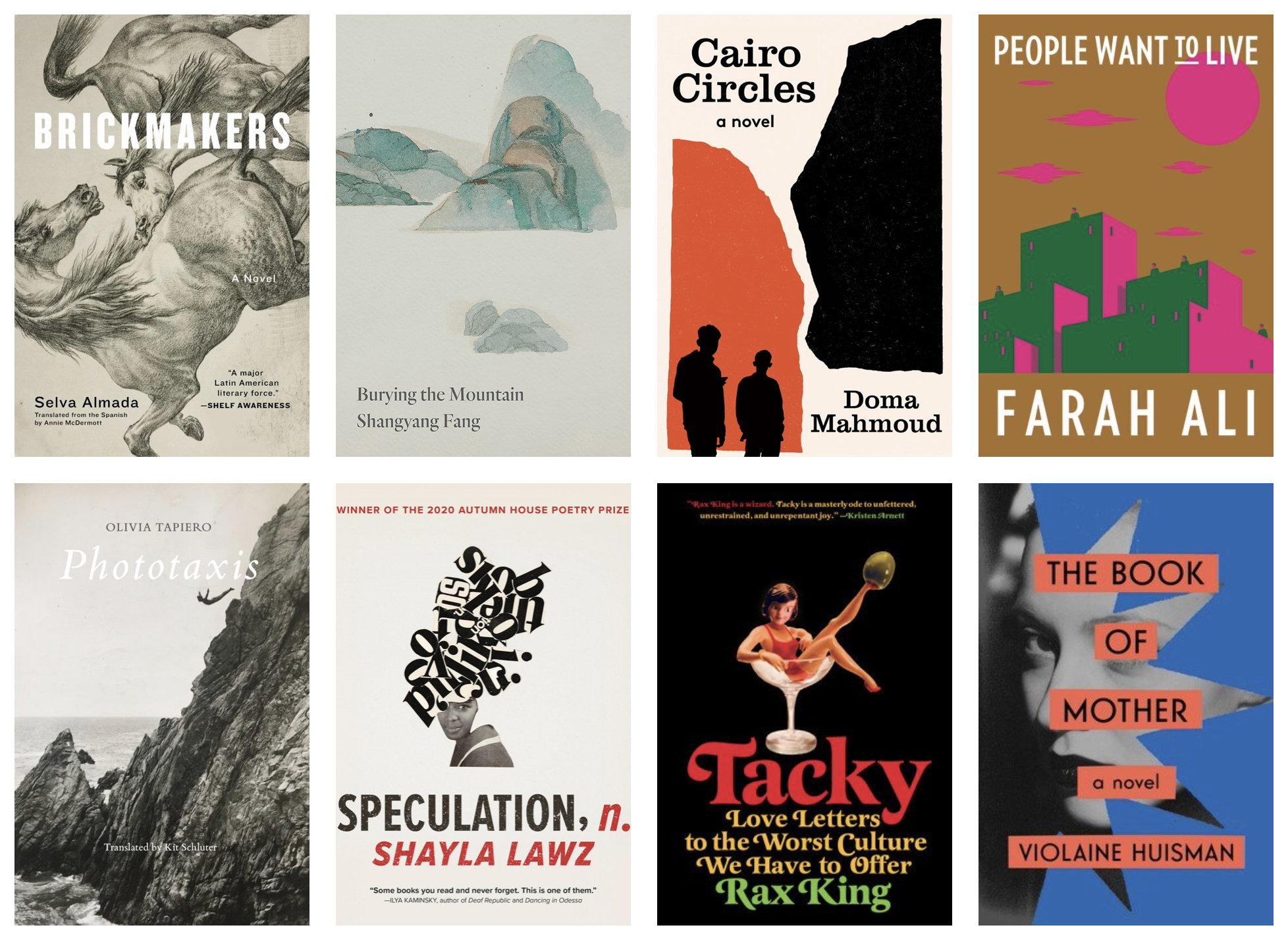 Eight book covers