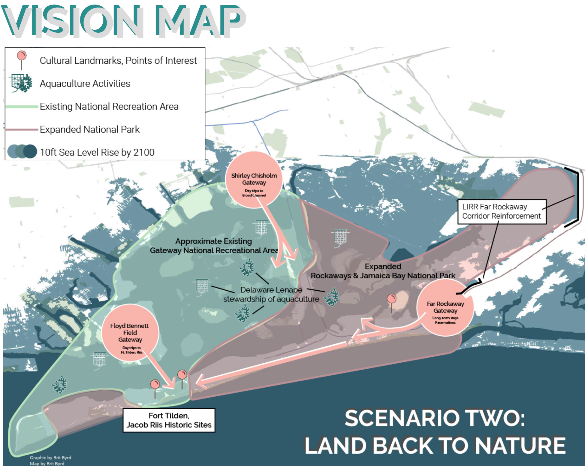 Vision map for the “Land Back to Nature” proposal for the site becoming a national park