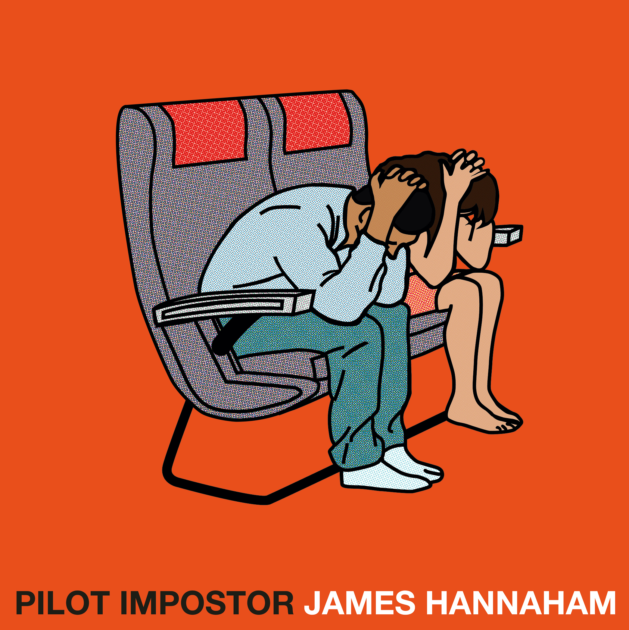 Book cover with illustration of plane passengers bracing for emergency landing