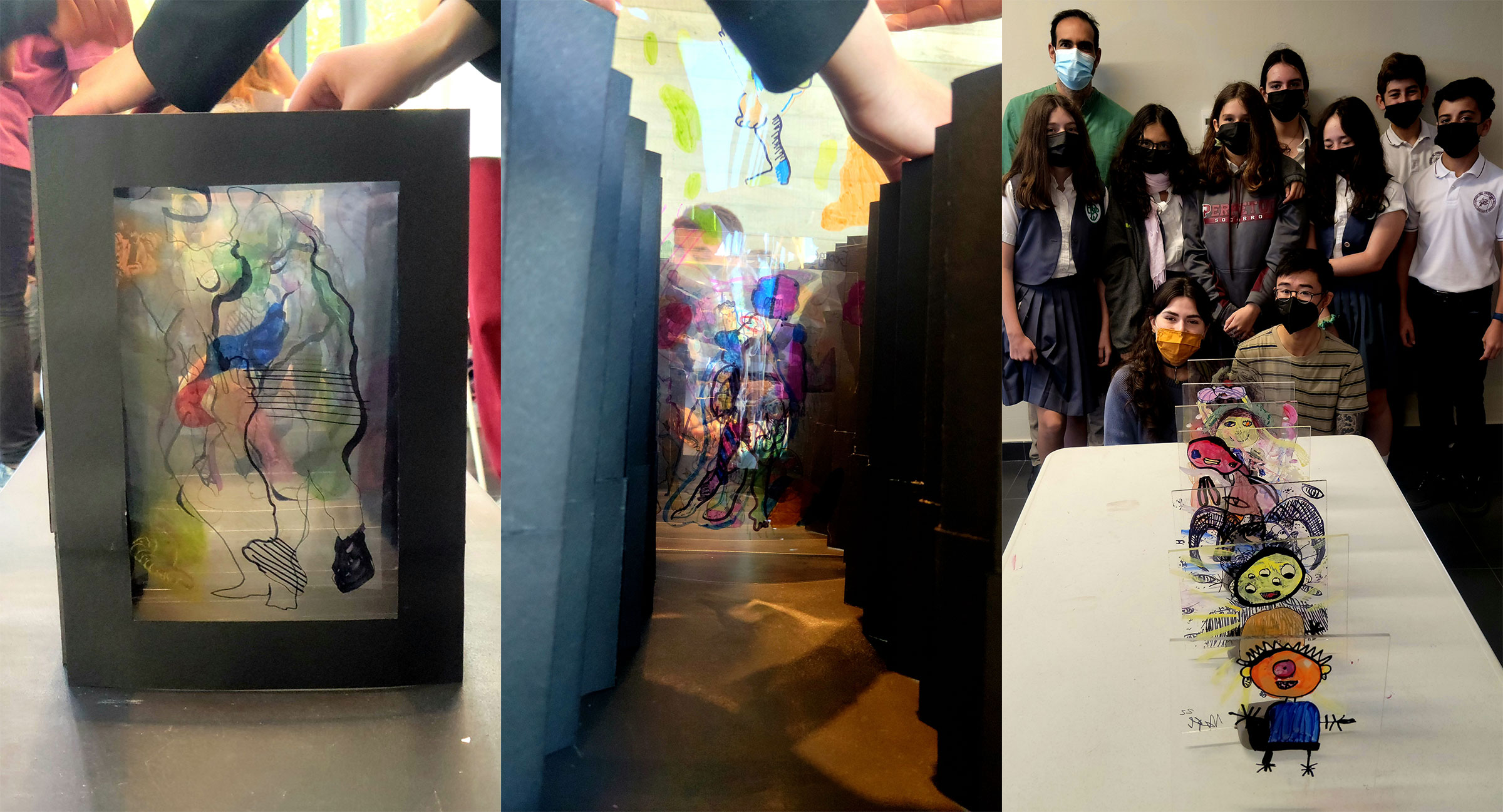 Making tunnel books and structures with 5th to 7th graders at the Museo de Arte y Diseño de Miramar (photos by Aileen Wilson)