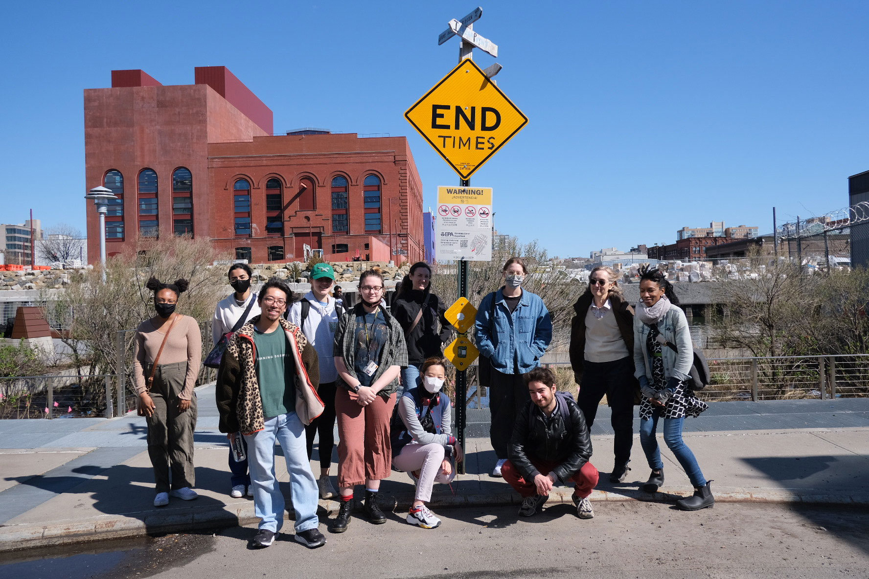 Students who joined the Toxic Walk at the Gowanus Canal (photo by Daniel Boscov-Ellen, visiting instructor of social science and cultural studies)