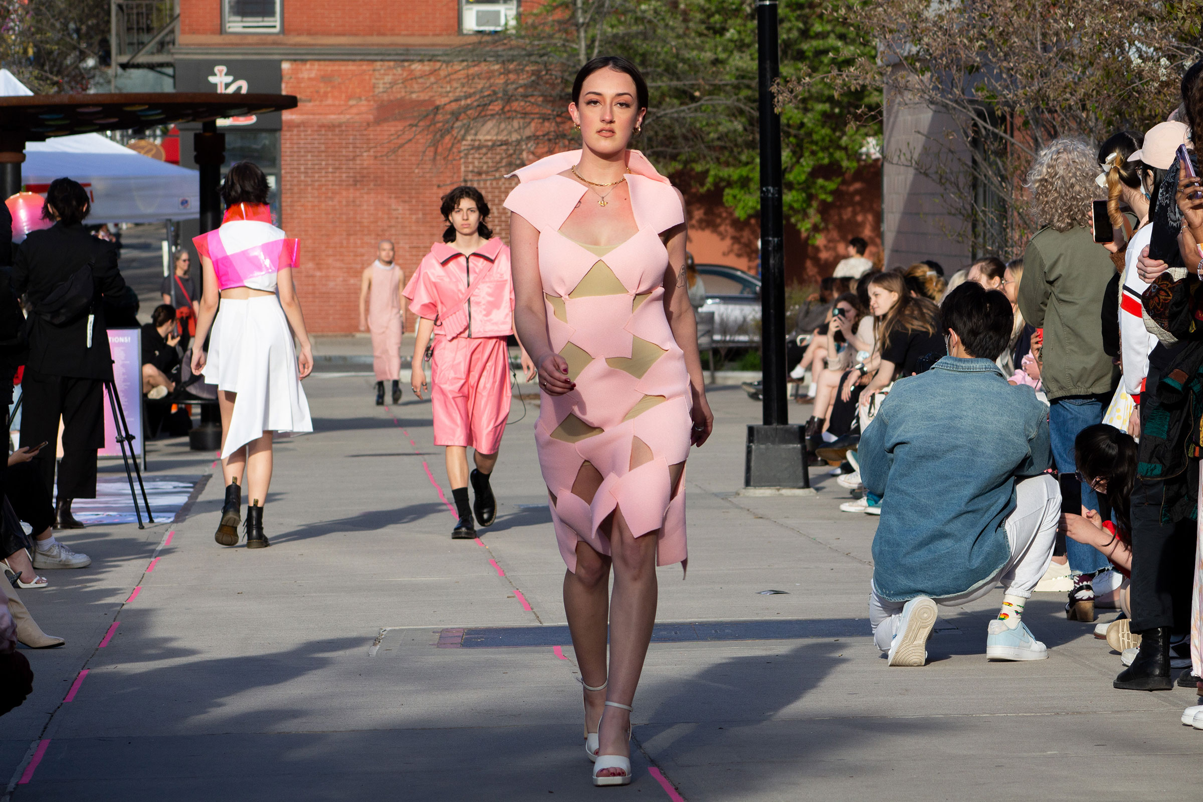 Work by Alessandra Latino in the Foundation Expanded first-year fashion show (photo by Ashley Carvajal, BFA Photography ’25)