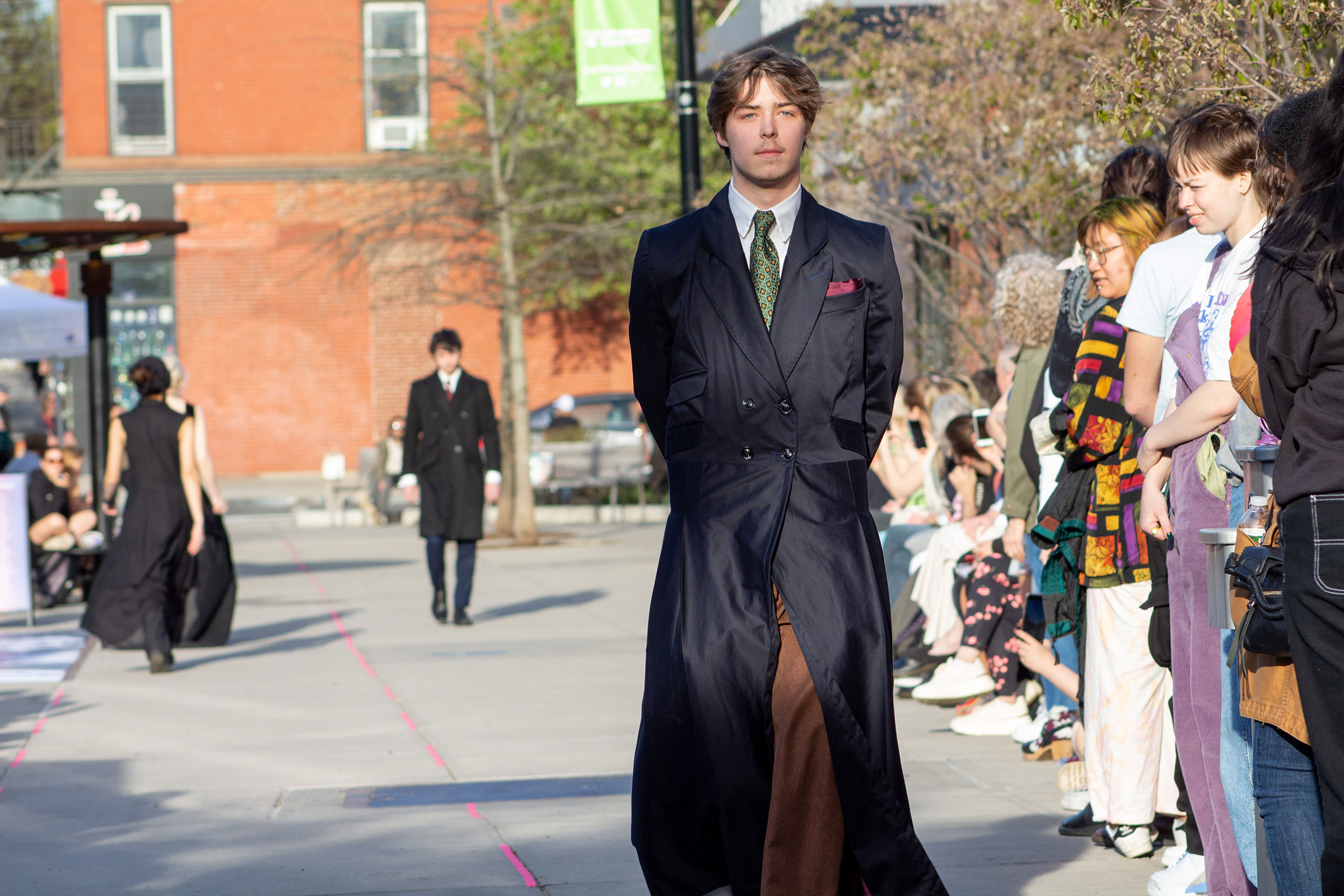 Work by Jude Mikulencak in the Foundation Expanded first-year fashion show (photo by Ashley Carvajal, BFA Photography ’25)