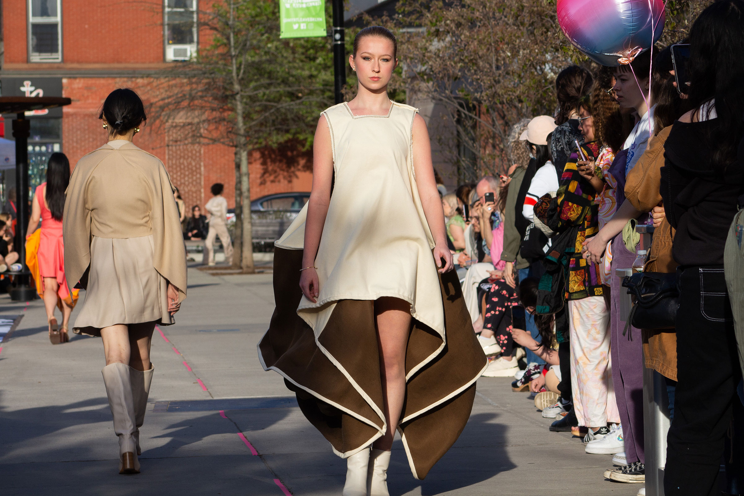 Work by Ella Jackson in the Foundation Expanded first-year fashion show (photo by Ashley Carvajal, BFA Photography ’25)