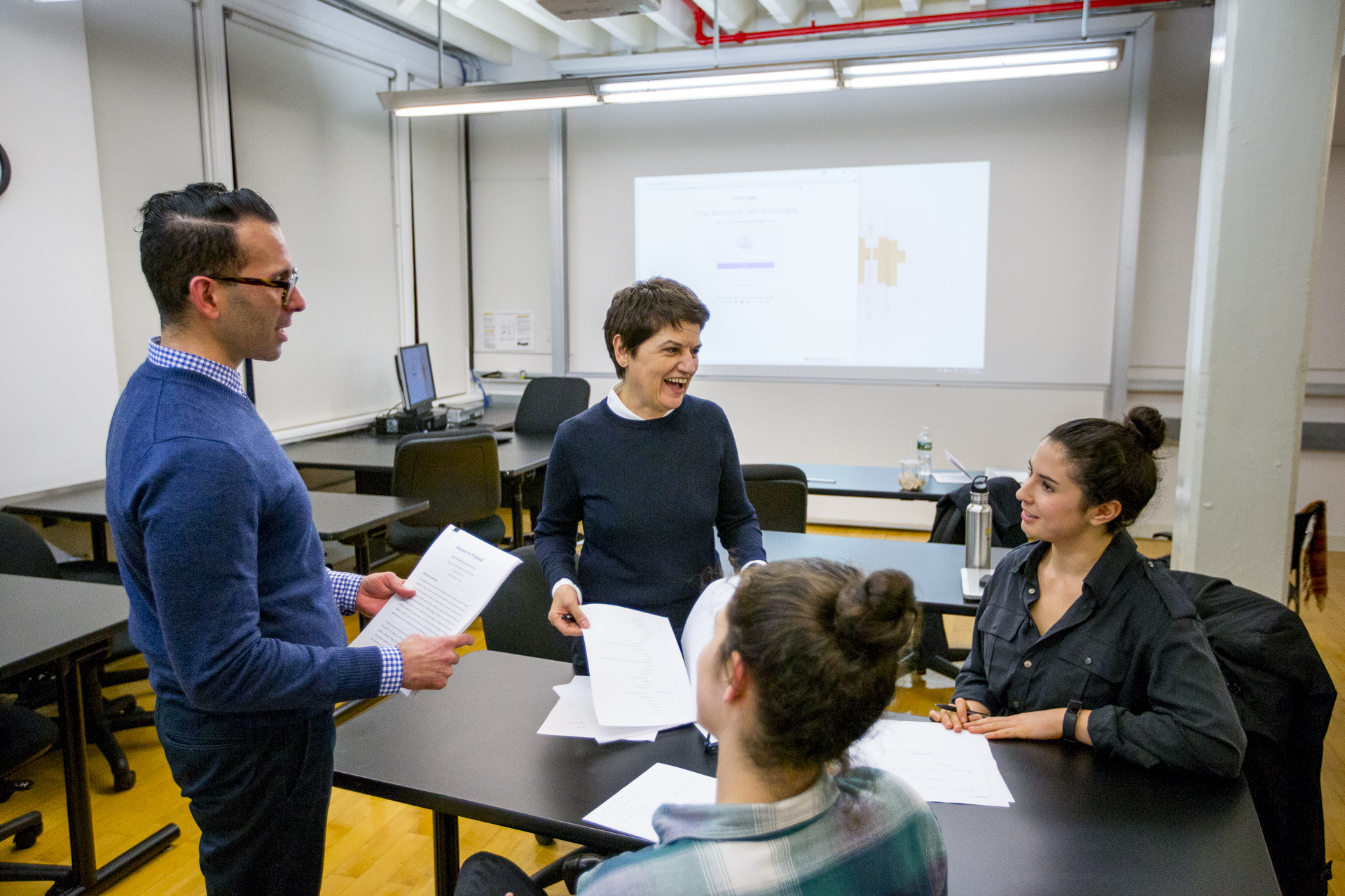 Prof. Pattuelli and Wahbeh with students