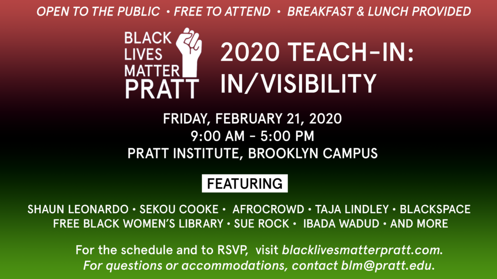 Black Lives Matter Pratt 2020 Teach-In: In/Visibility