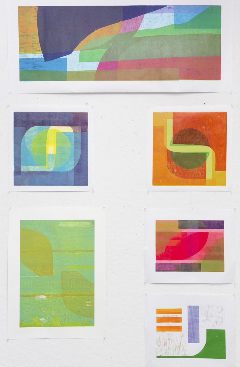 a collage of prints of abstract shapes