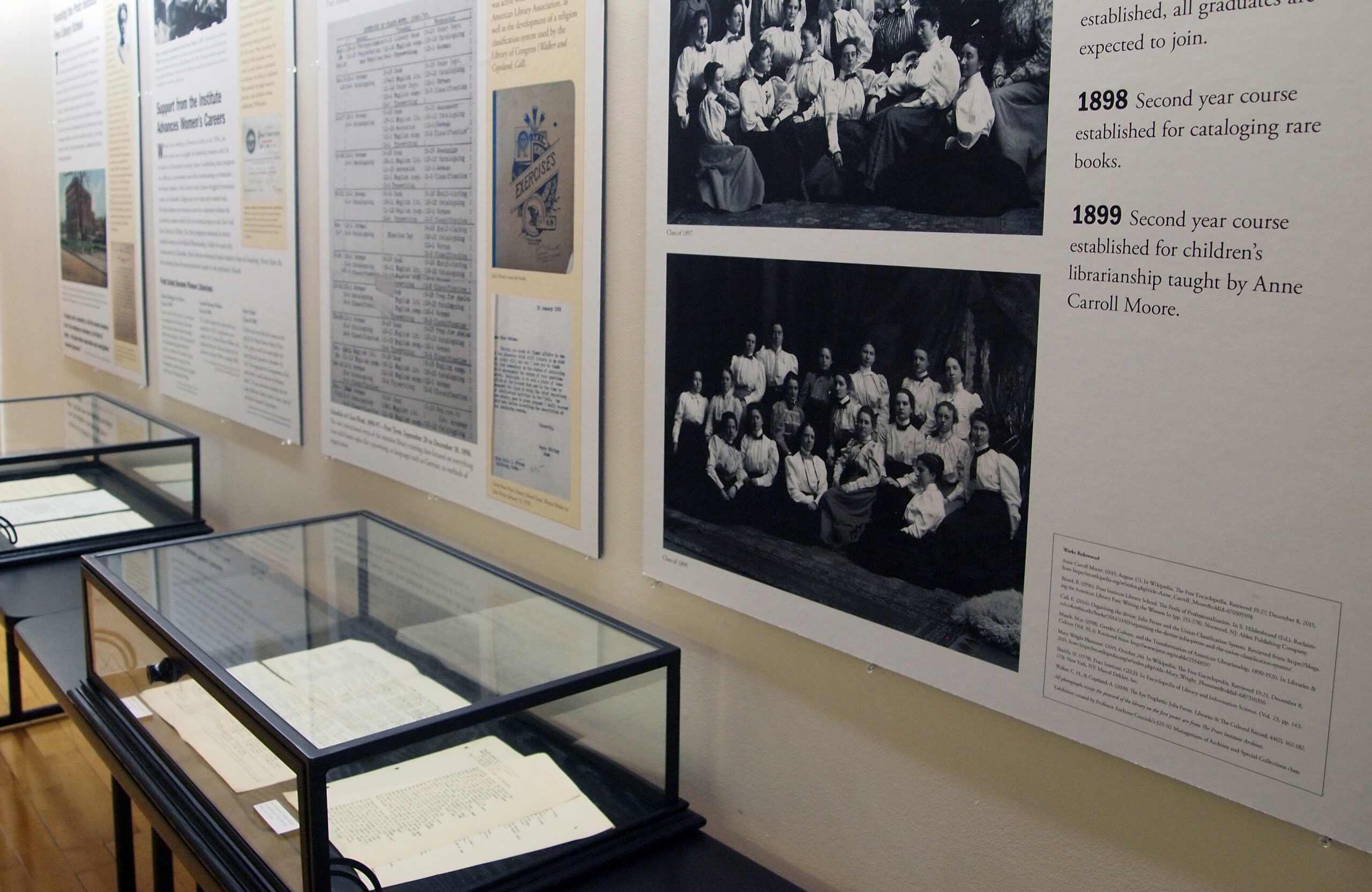archival works on display in gallery