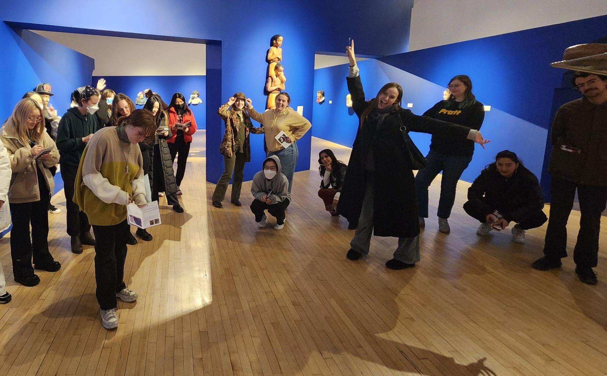 Students at Abigail DeVille’s exhibition, Bronx Heavens, at The Bronx Museum.
