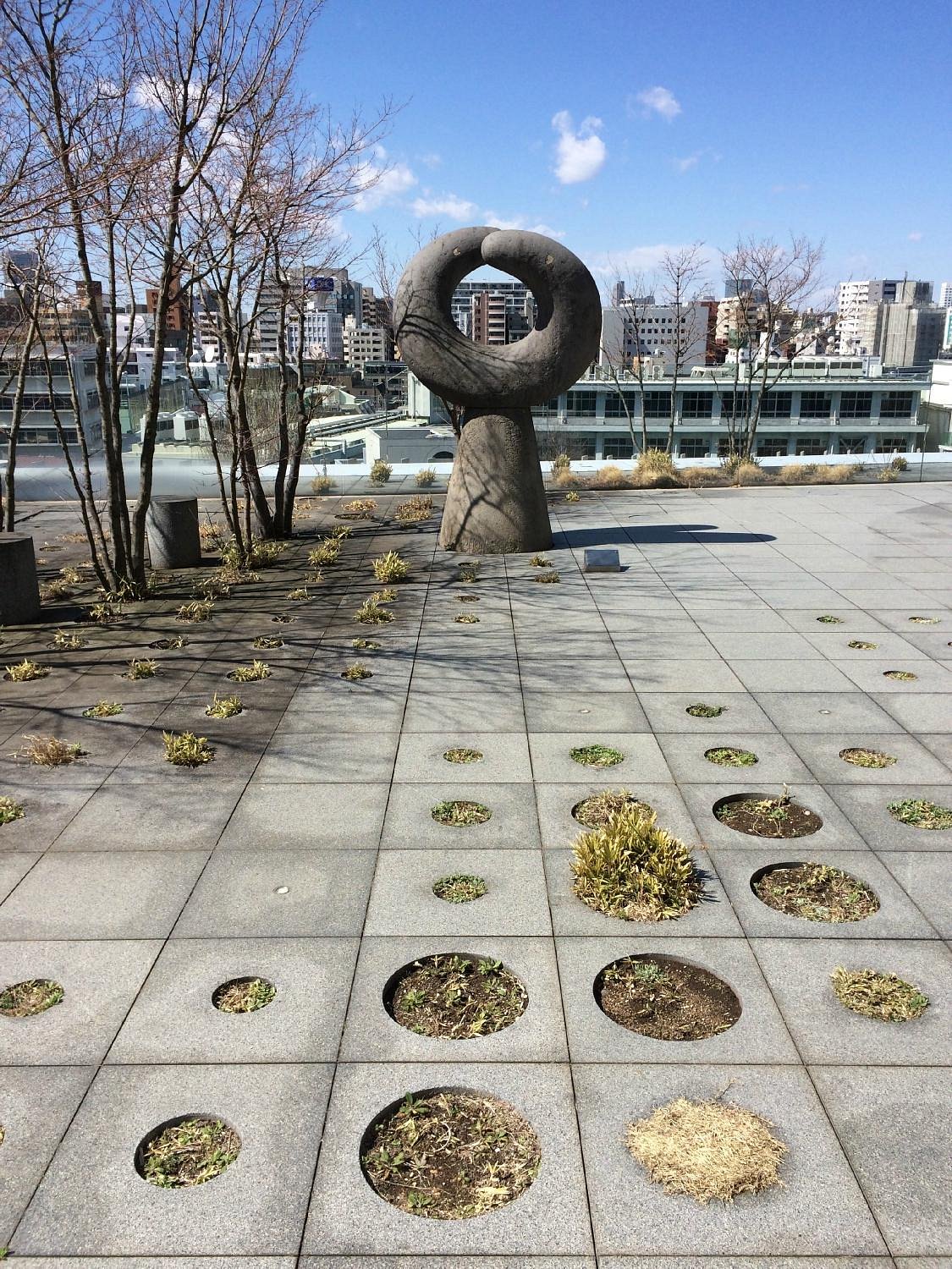 Isamu Noguchi sculpture, Keio University's Art Center, Japan