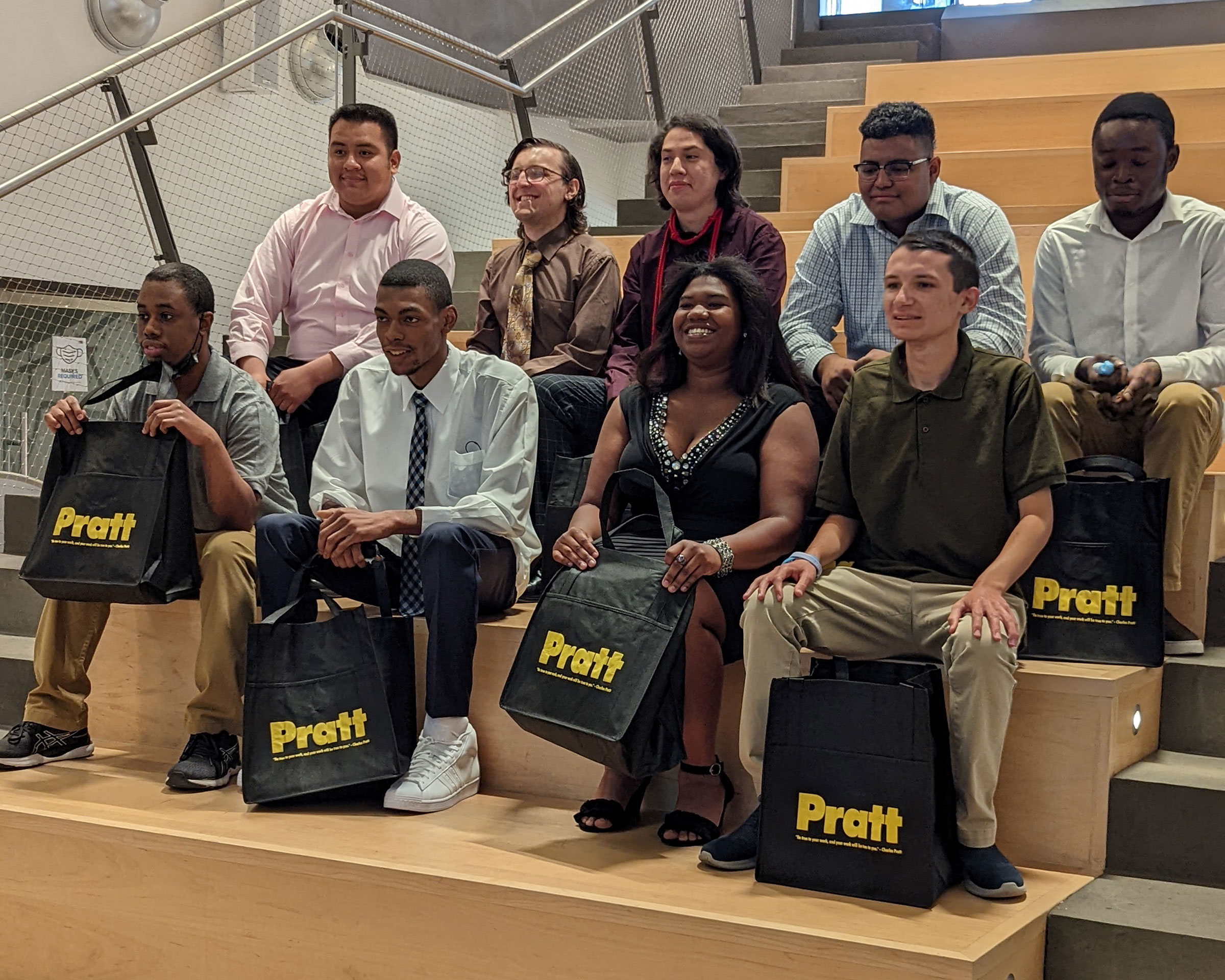 L-R: (front row) Cory Brown, Jamel Bowe, Kaitlyn Sanchez, Jonathon Barbaro; (back row) Alexis Alejo Vazquez, Paul Anthony Urbanek, Christopher Morales, Jesus Mejia, Andy Boateng