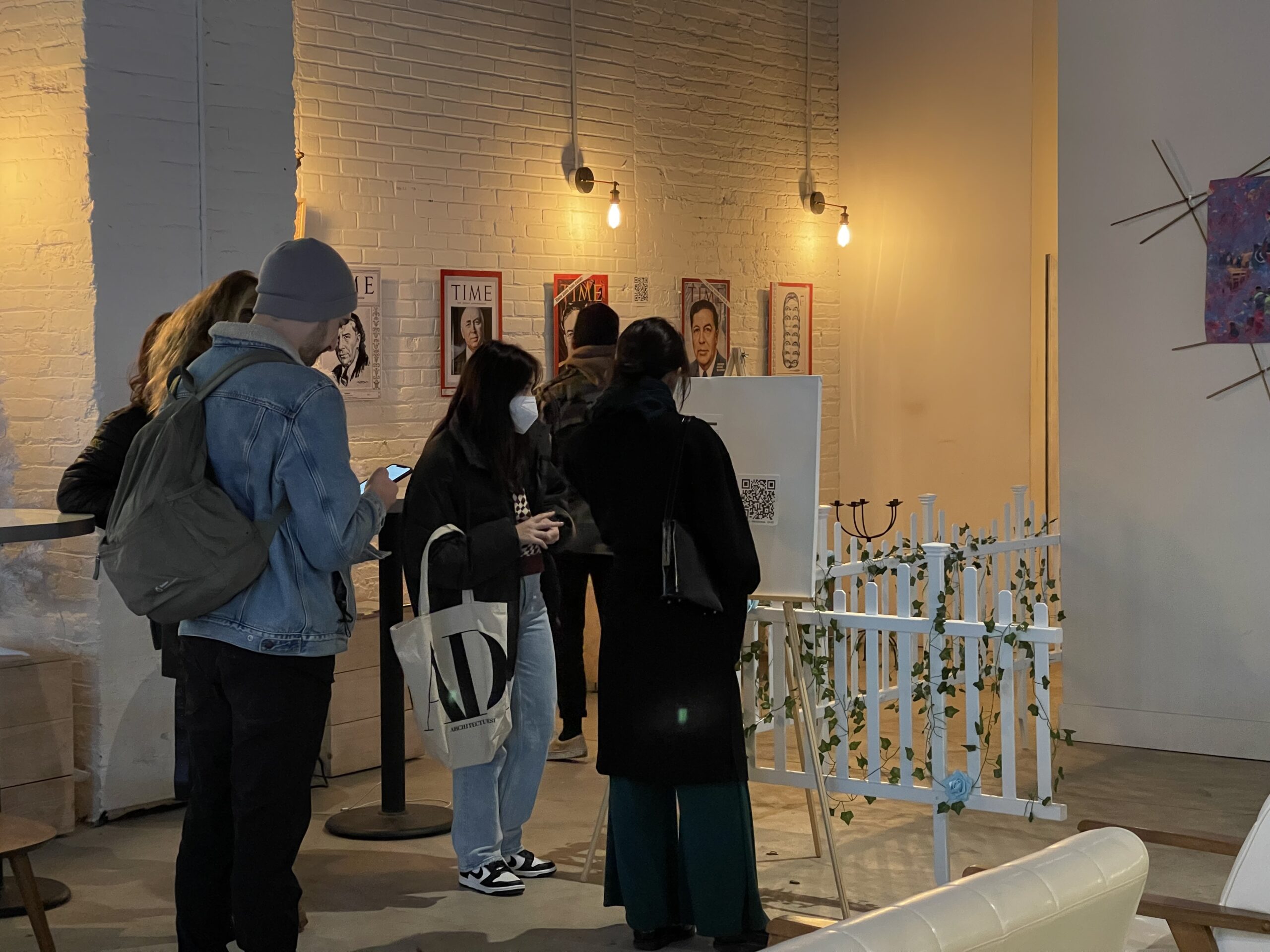people standing in line waiting to experience the mixed reality world