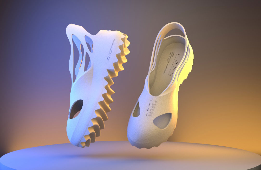 medial and top view of the shoe design