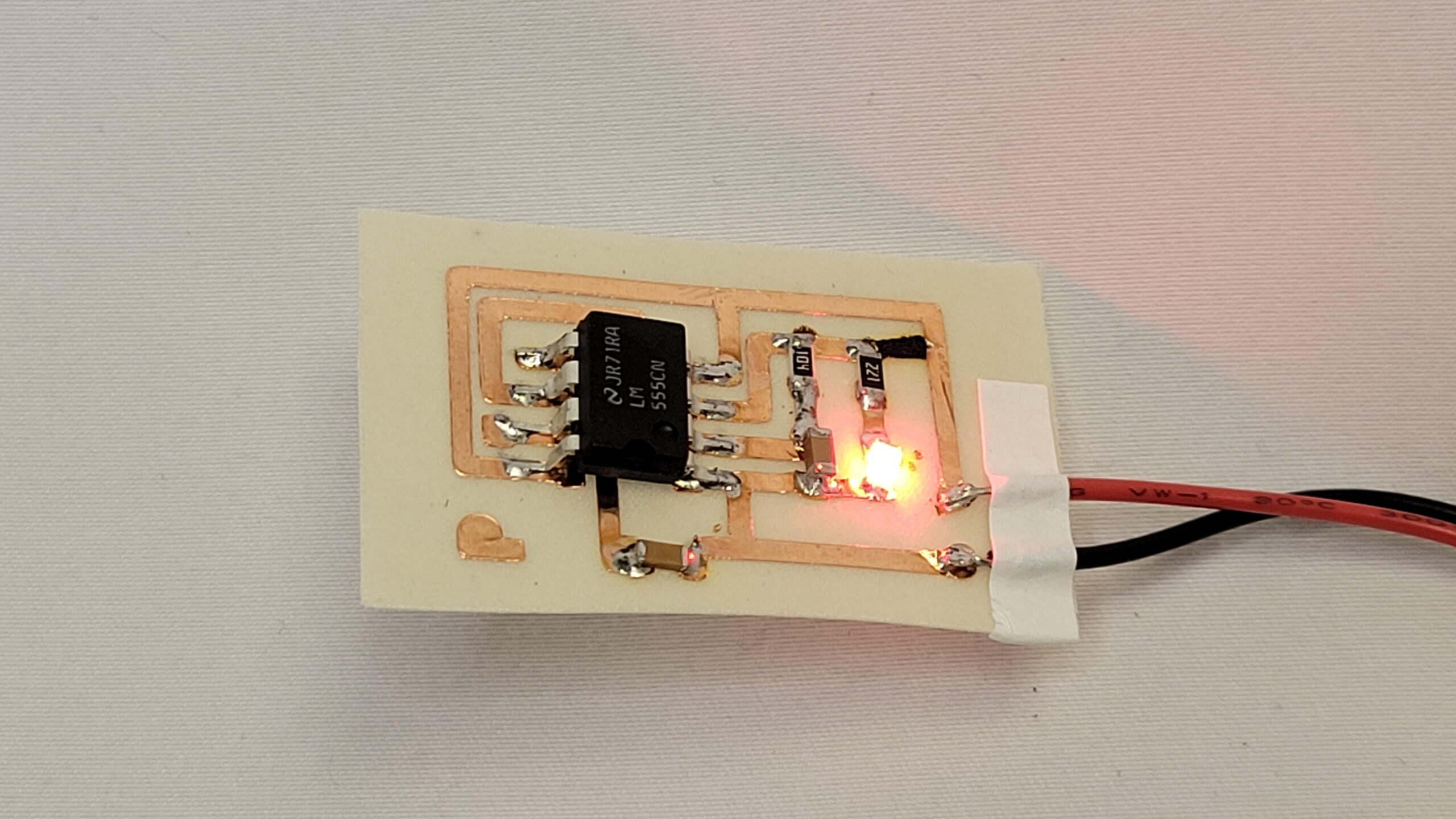view of the circuit board made from biodegradable material.