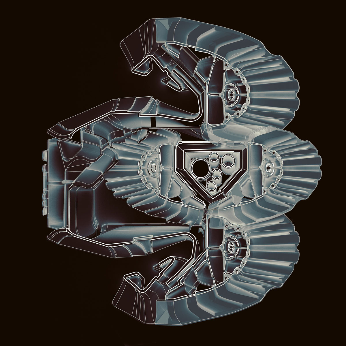 top view of the digital rendering of the structure