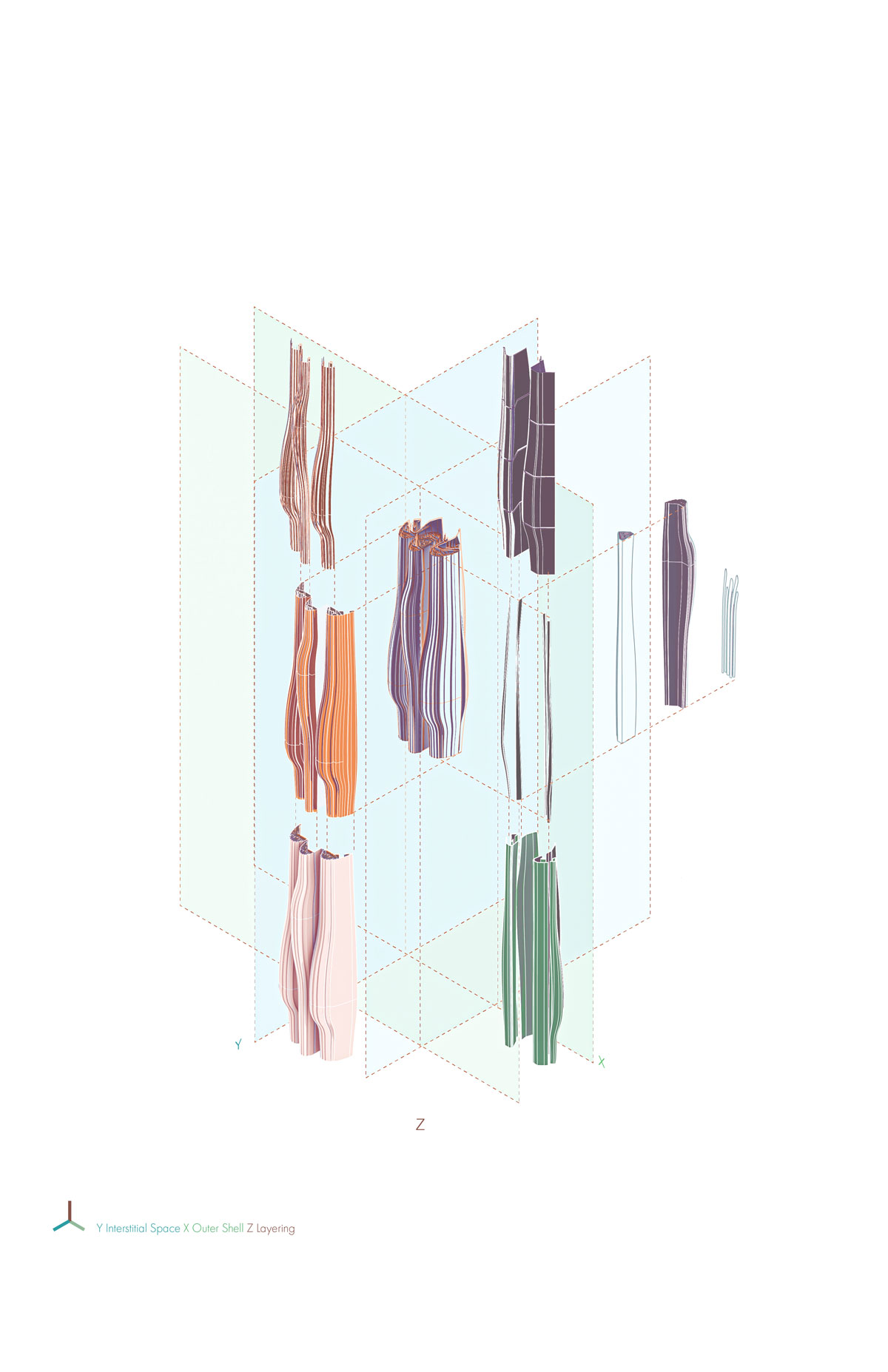 Diagram of the layers of the facade