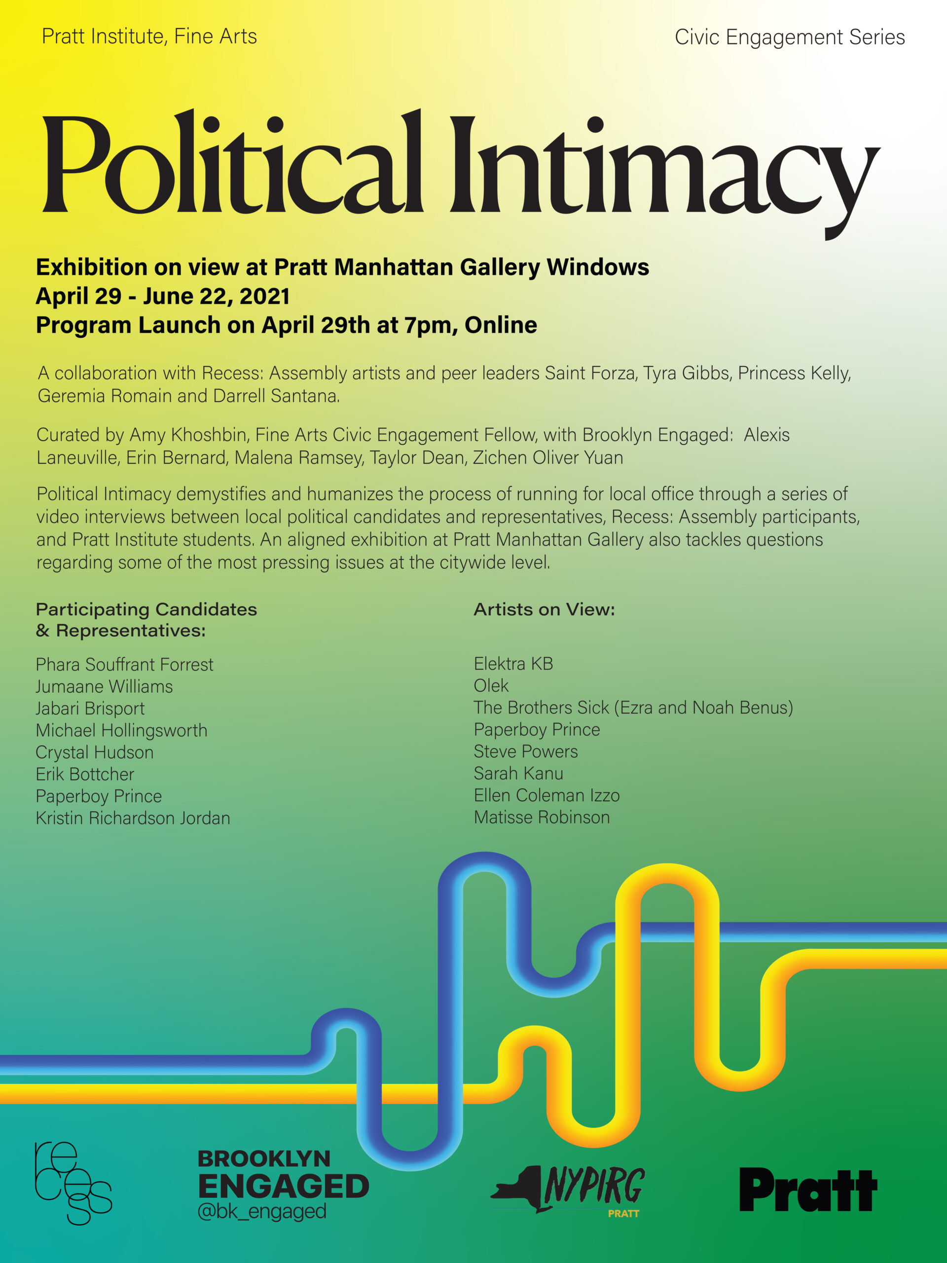 Poster announcing the Political Intimacy event.