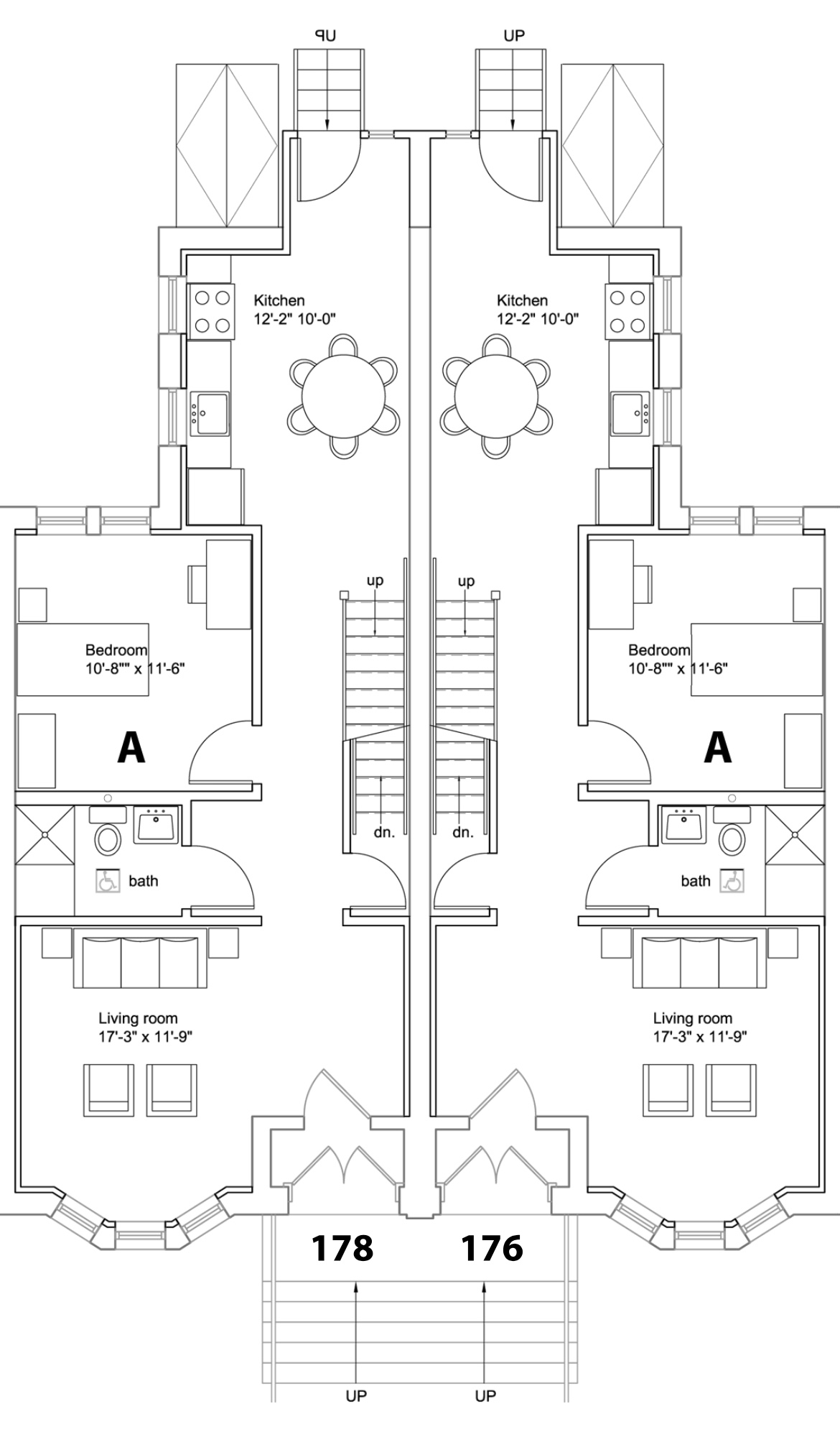The Townhouses' floorplan 1st floor.