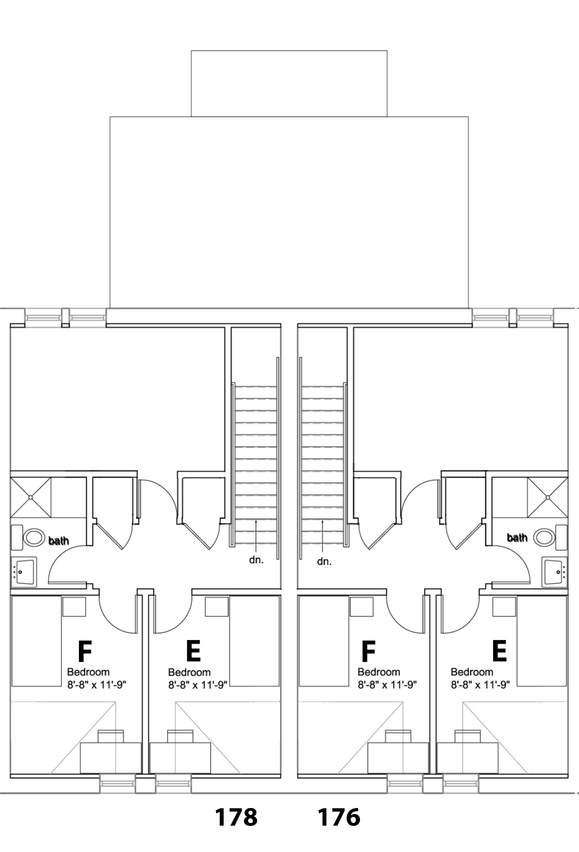 The Townhouses' floorplan 3rd floor.