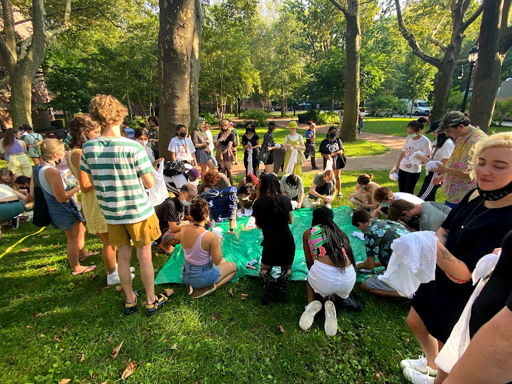 Pratt students on lawn