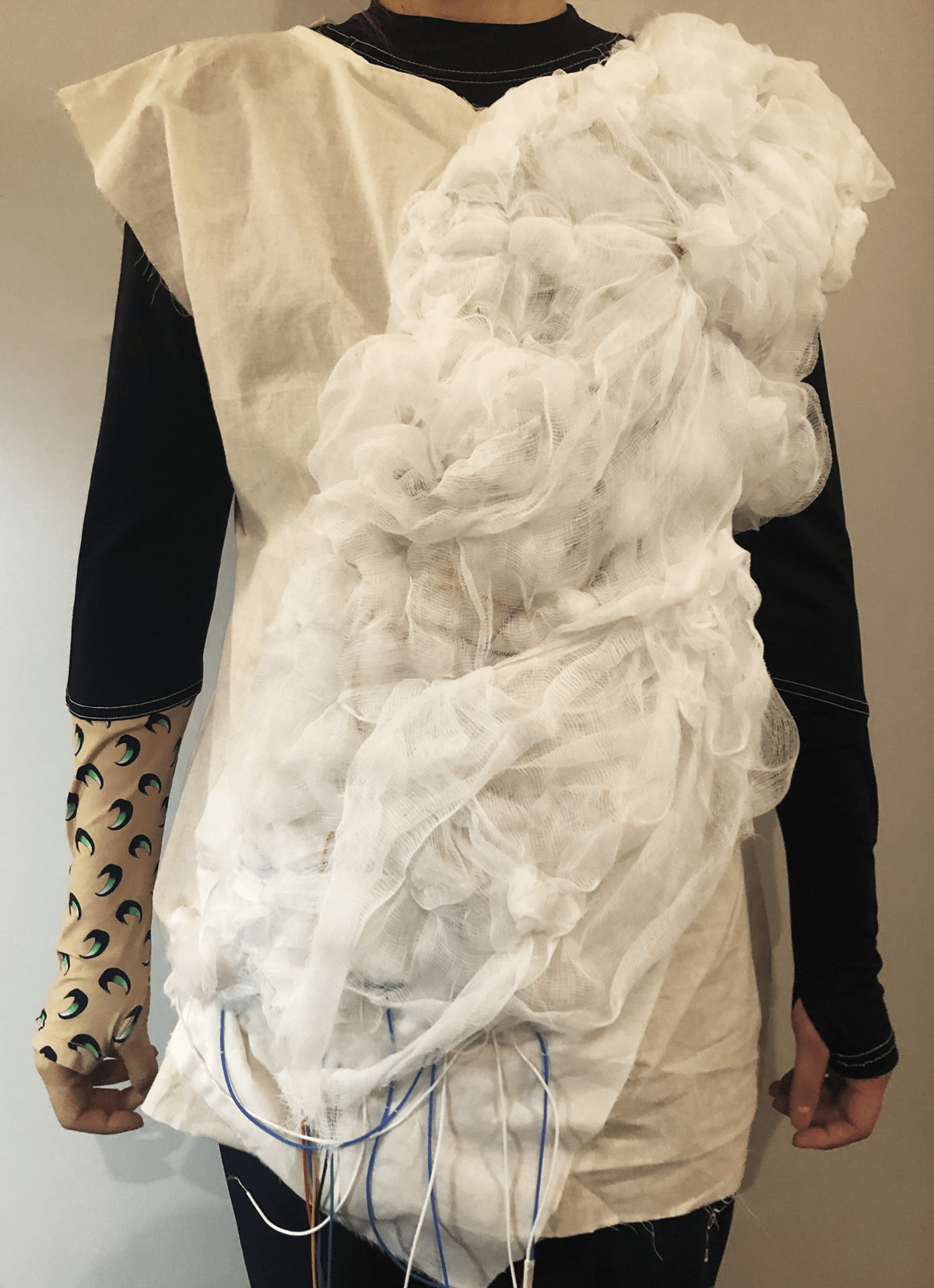 model wears the garment