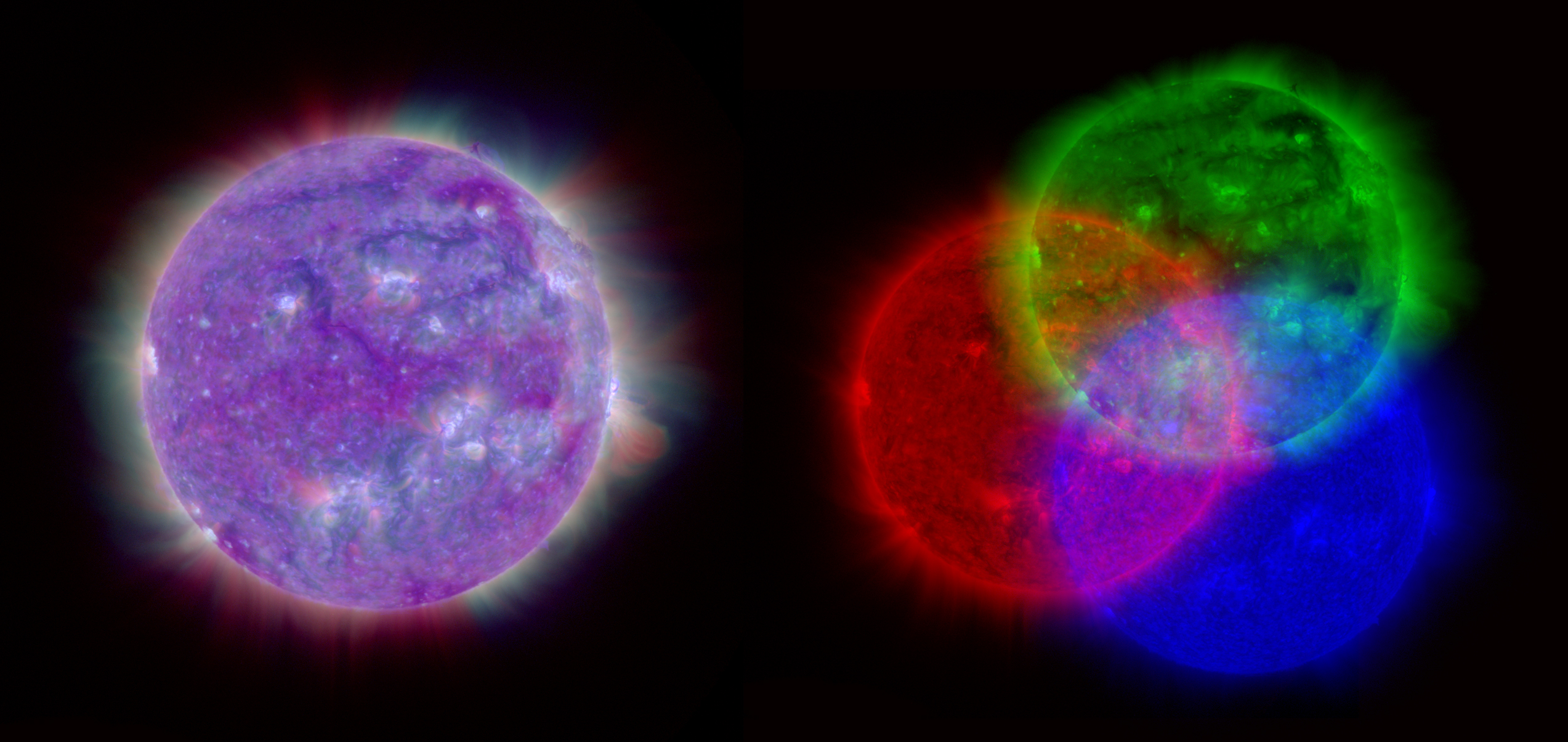 Colored circles against a black background