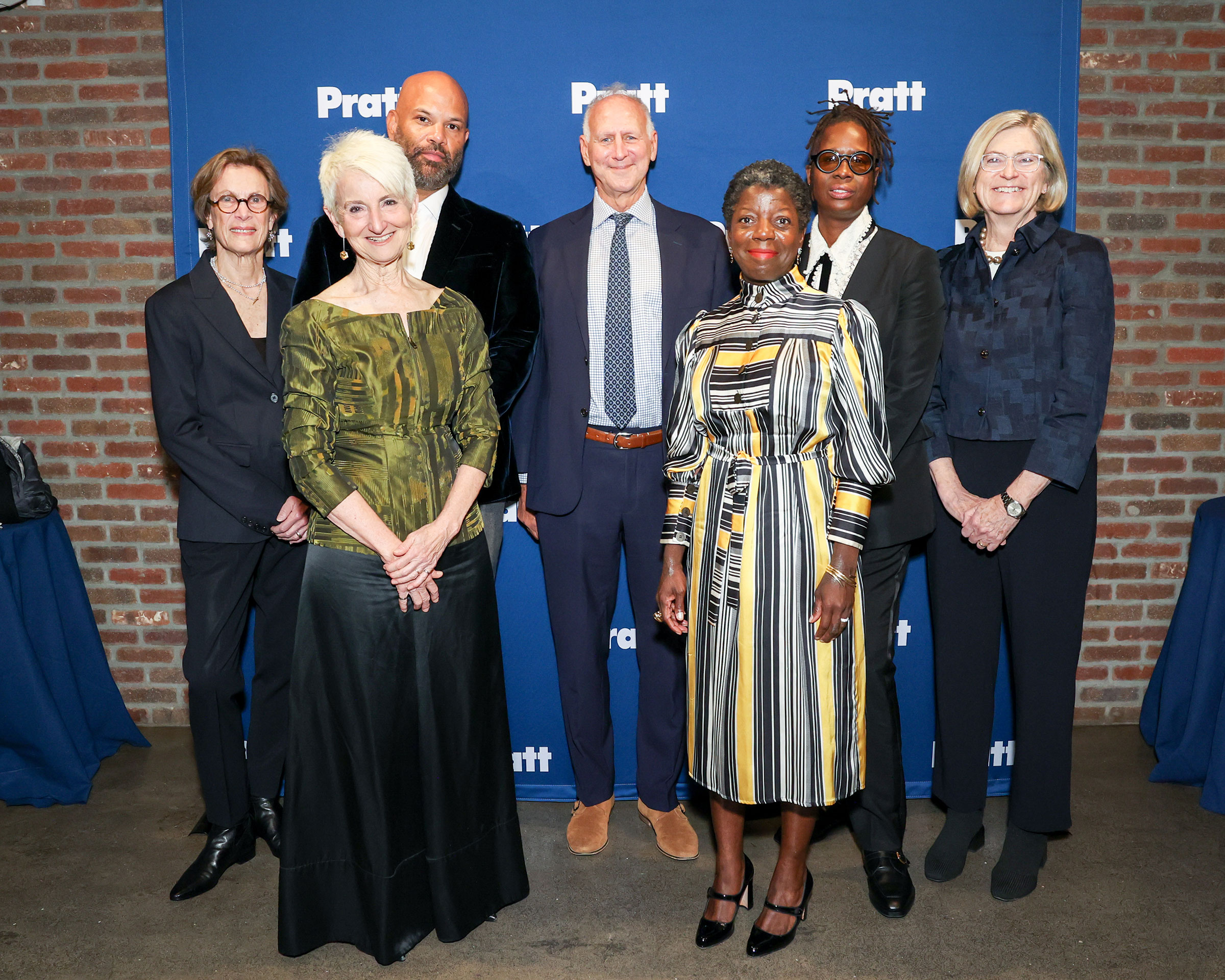 Back row (L-R): Janet Froelich, Arem Duplessis, Gary Hattem, Mickalene Thomas, Cynthia Davidson; front row (L-R): Frances Bronet and Thelma Golden (photo by Yvonne Tnt/BFA.com)