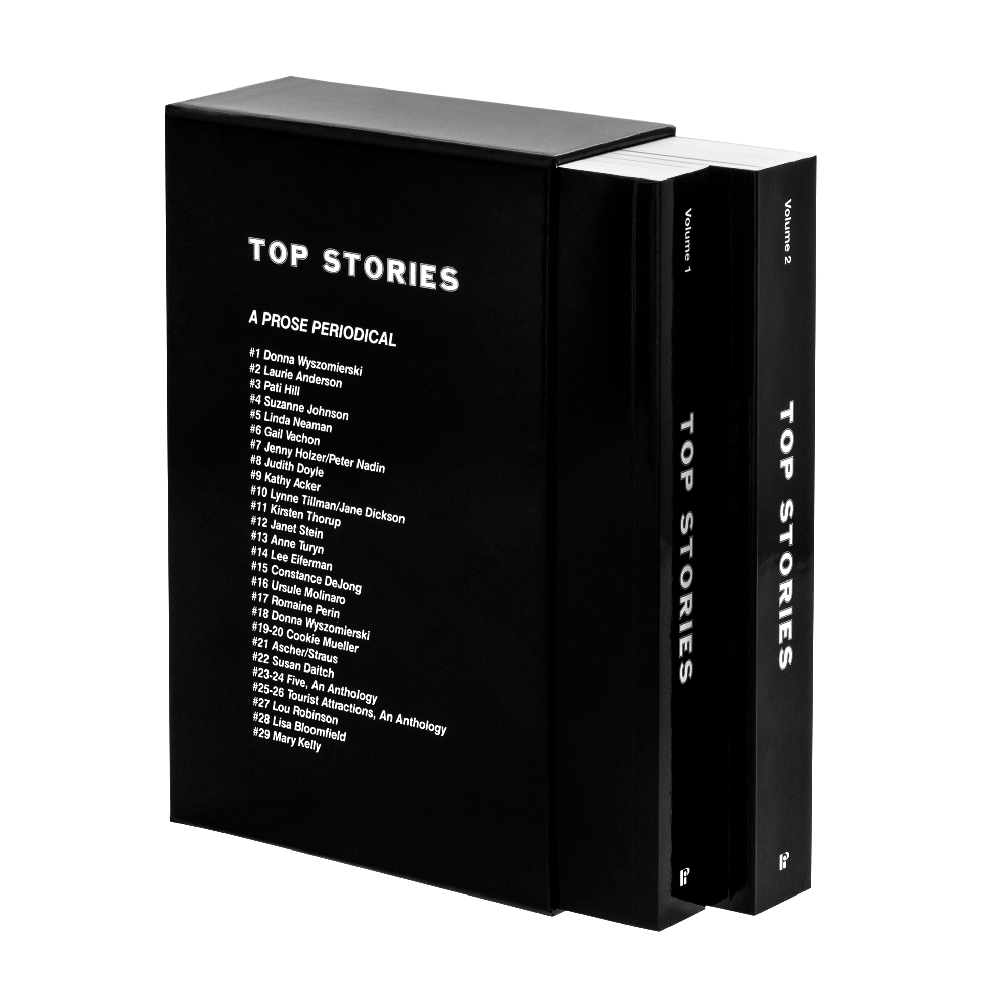 Black box set of two volumes compiling issues of Top Stories