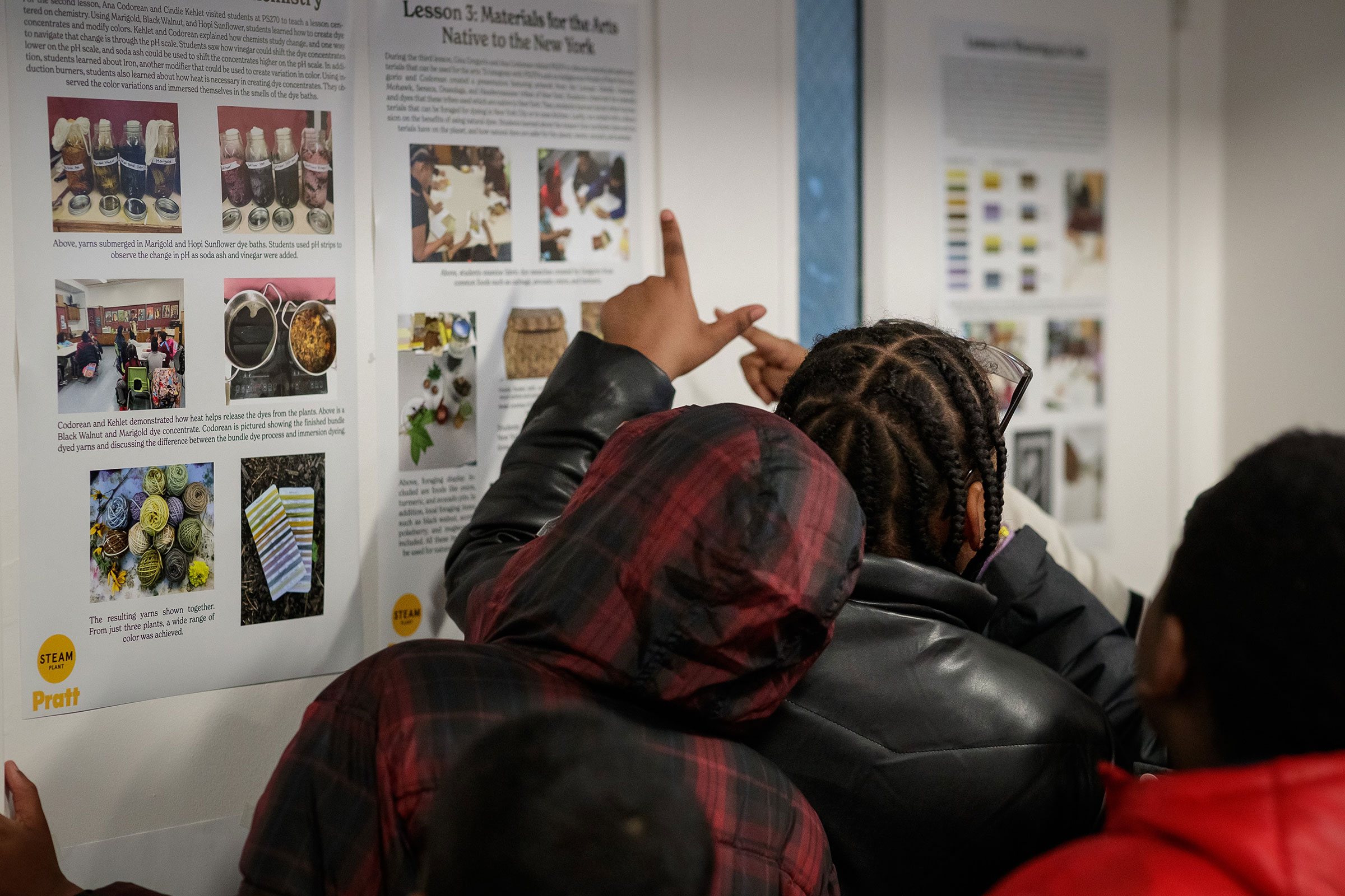 PS270 students viewing their work at Pratt (photo by Ron Hester Photography)