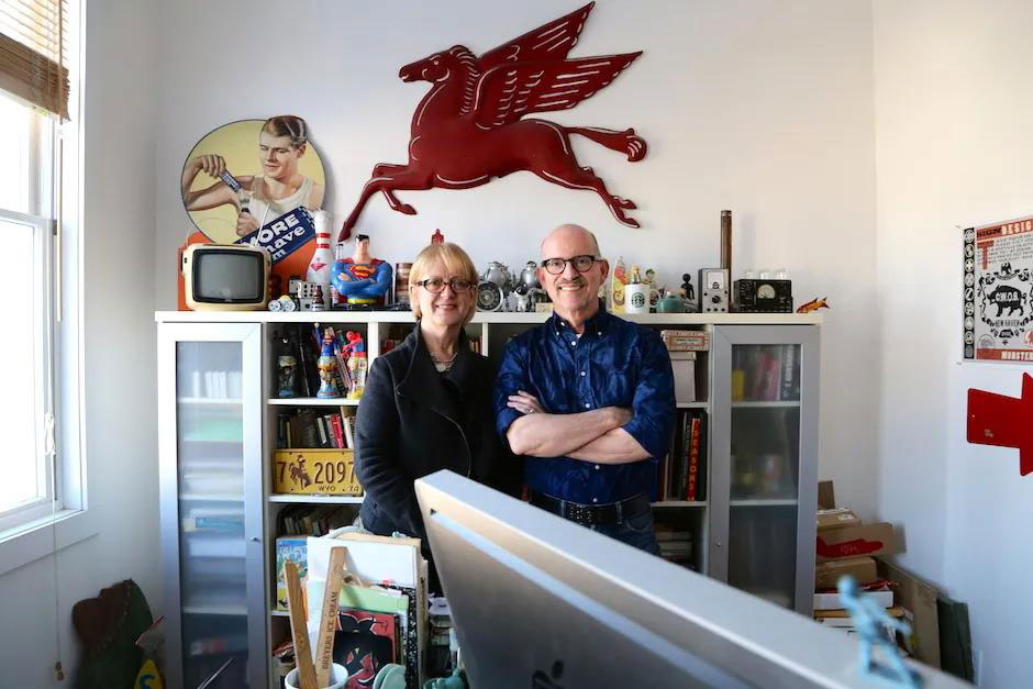 Susan McCaslin, BFA Fine Arts ’72, and George Corsillo, BFA Communications Design ’73