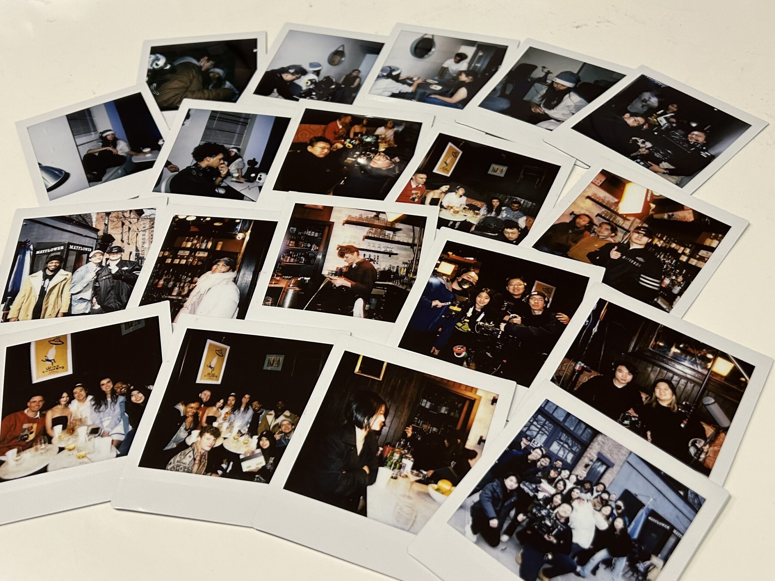 a group of polaroid images on a table