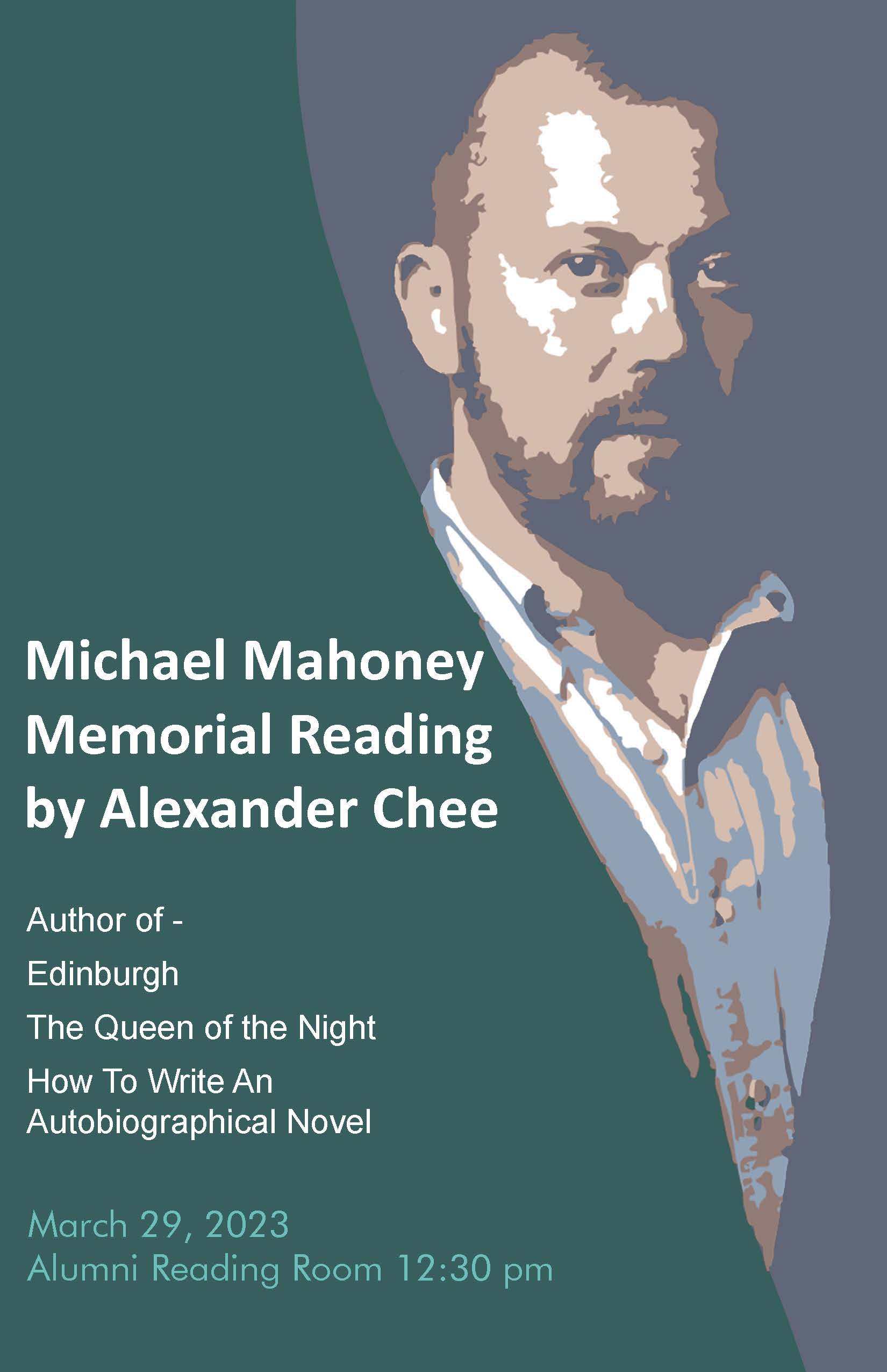 a poster showing that mahoney reading event at pratt institute